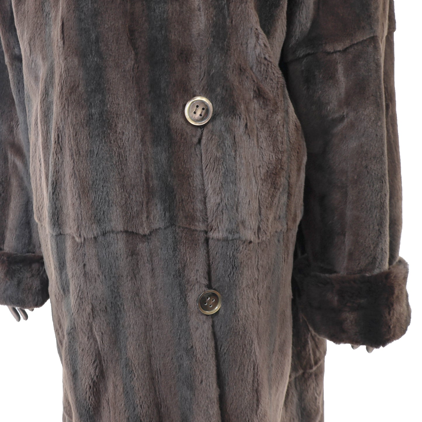 Brown Plucked Reversible Mink Coat- Size XL