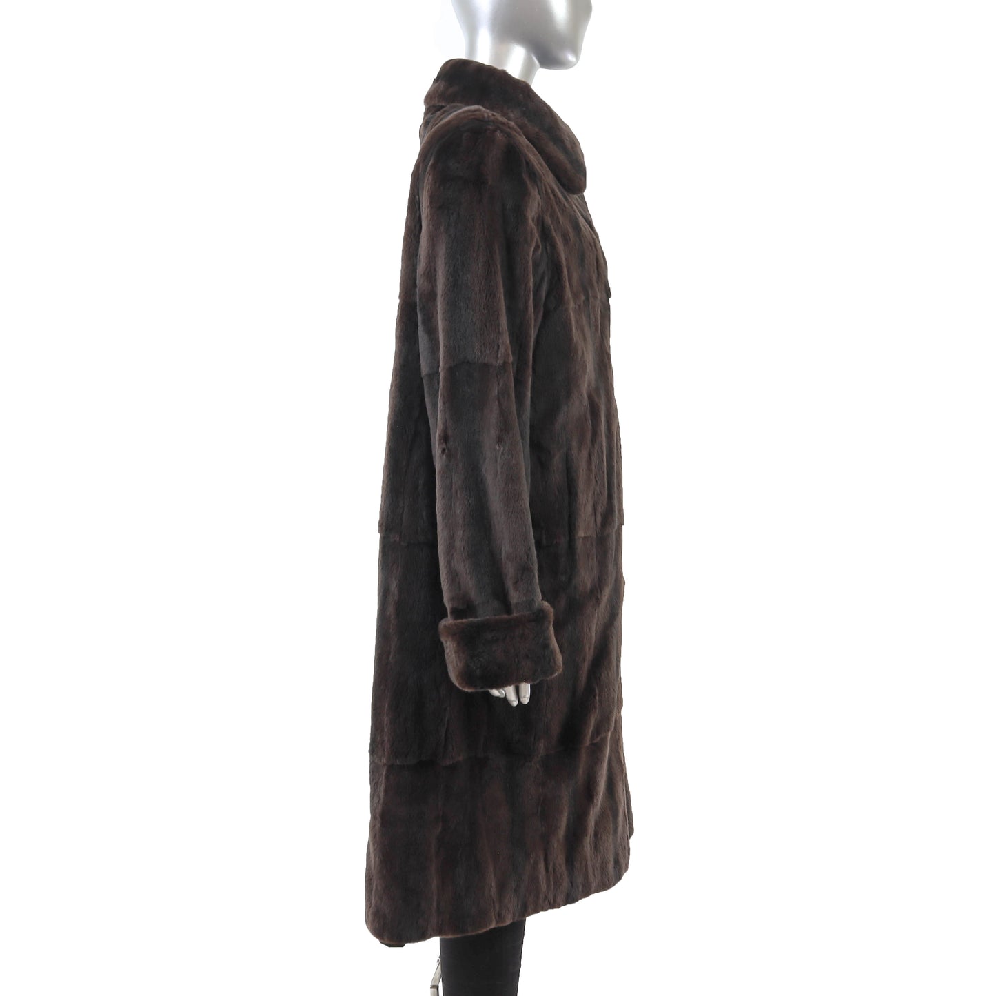 Brown Plucked Reversible Mink Coat- Size XL