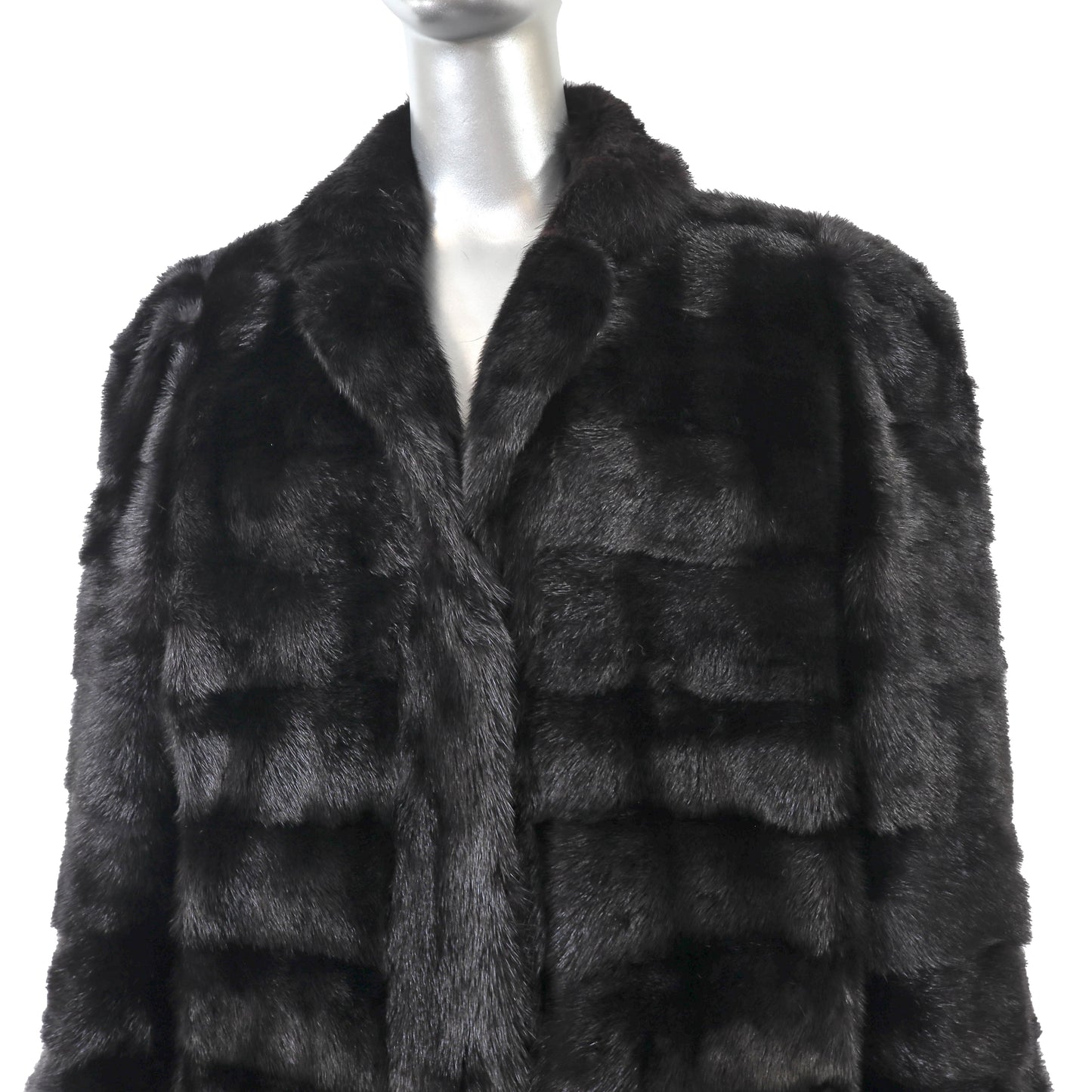 Black Mink Coat Reversible to Taffeta- Size M