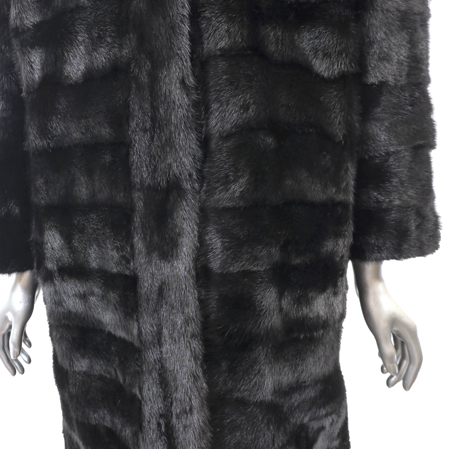 Black Mink Coat Reversible to Taffeta- Size M