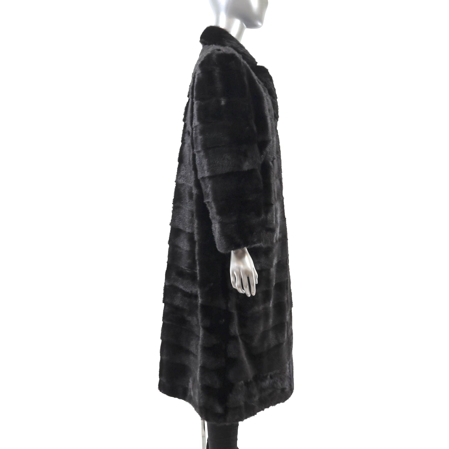 Black Mink Coat Reversible to Taffeta- Size M