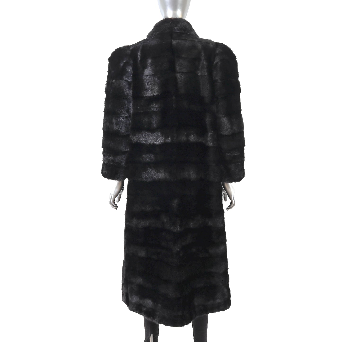 Black Mink Coat Reversible to Taffeta- Size M