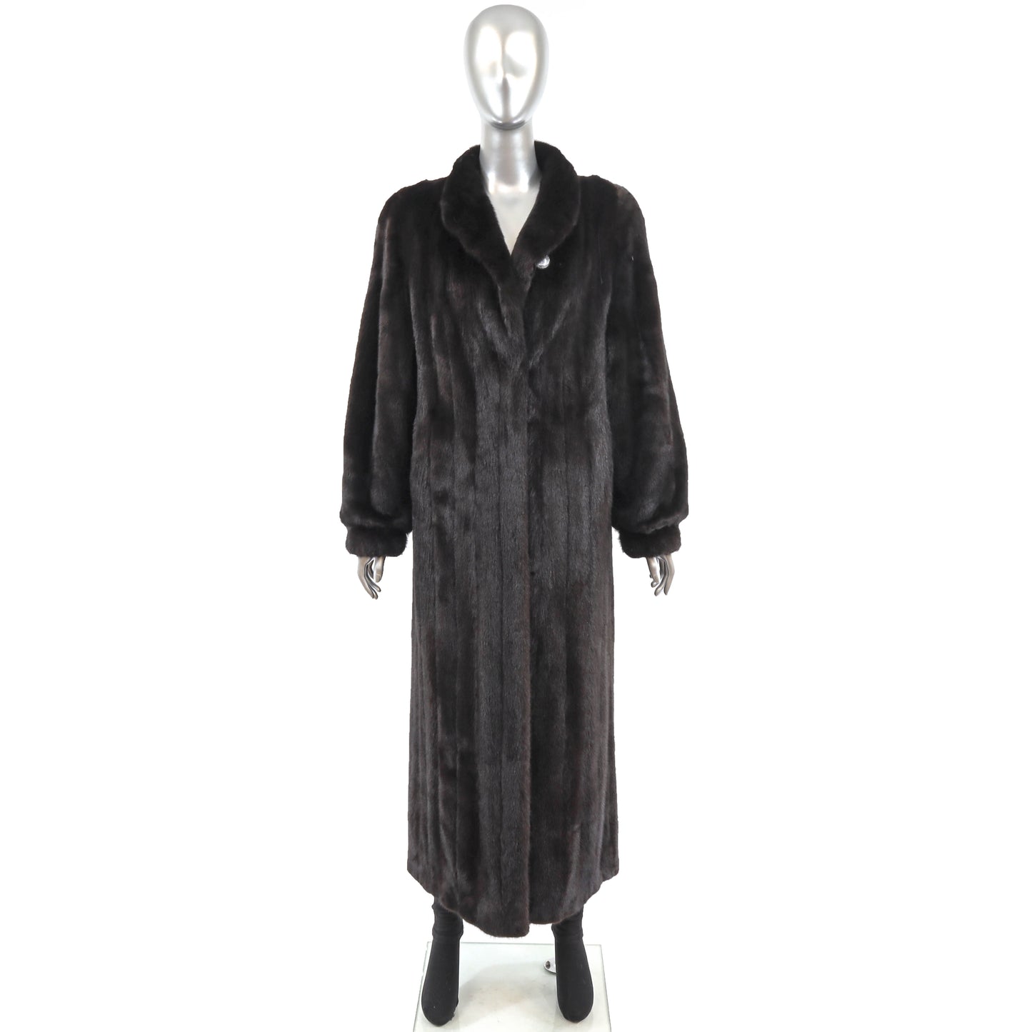 Black Mink Coat Reversible to Taffeta- Size M