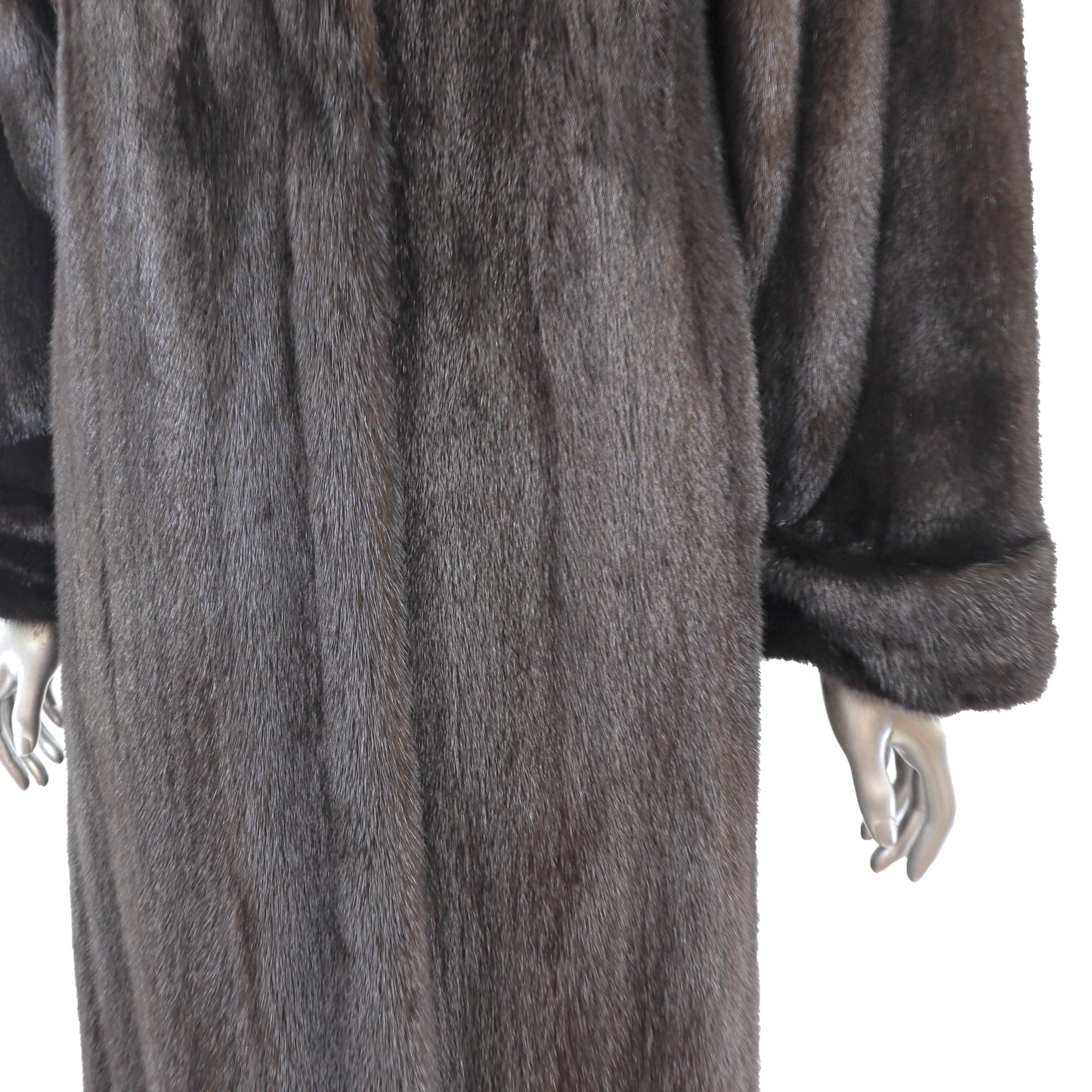 Black Mink Coat with Red Design- Size S