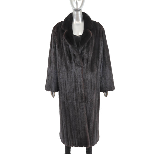 Dark Brown Mink Coat- Size XL