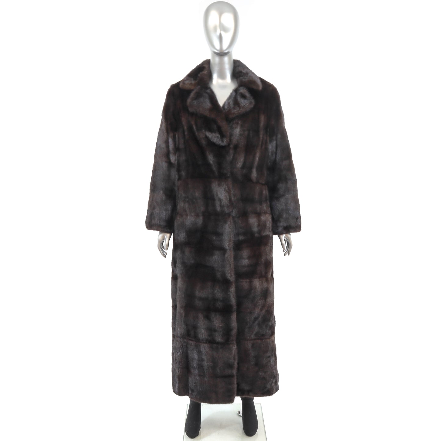 Brown Mink Coat with Zip Off Hem- Size S