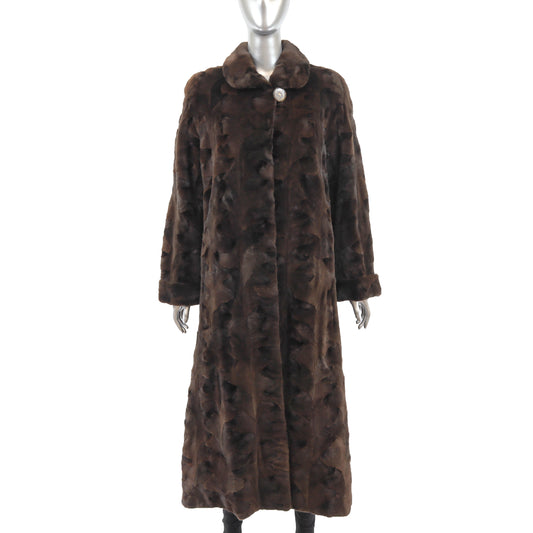 Sheared Section Mink Coat- Size L