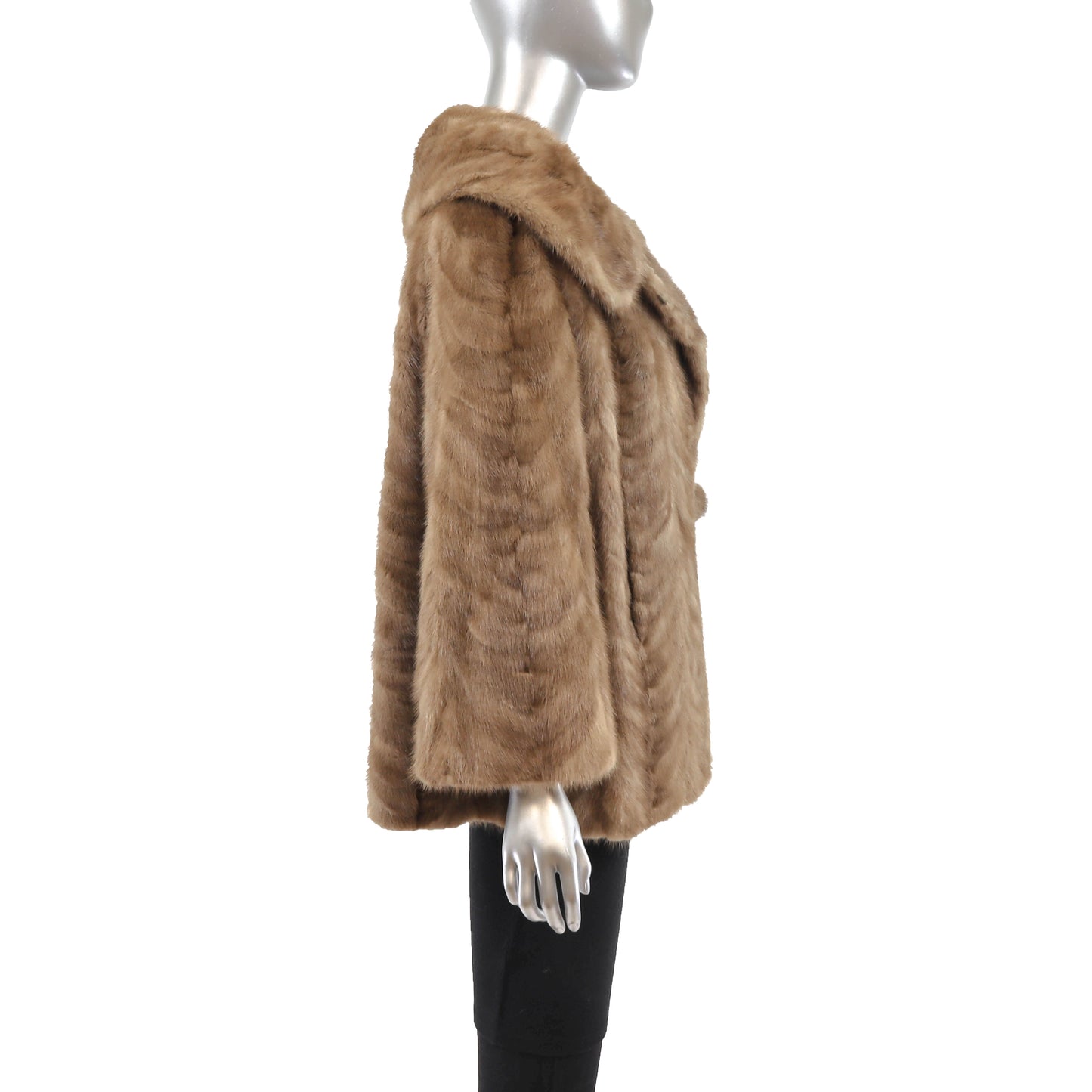 Light Brown Section Mink Jacket- Size XL