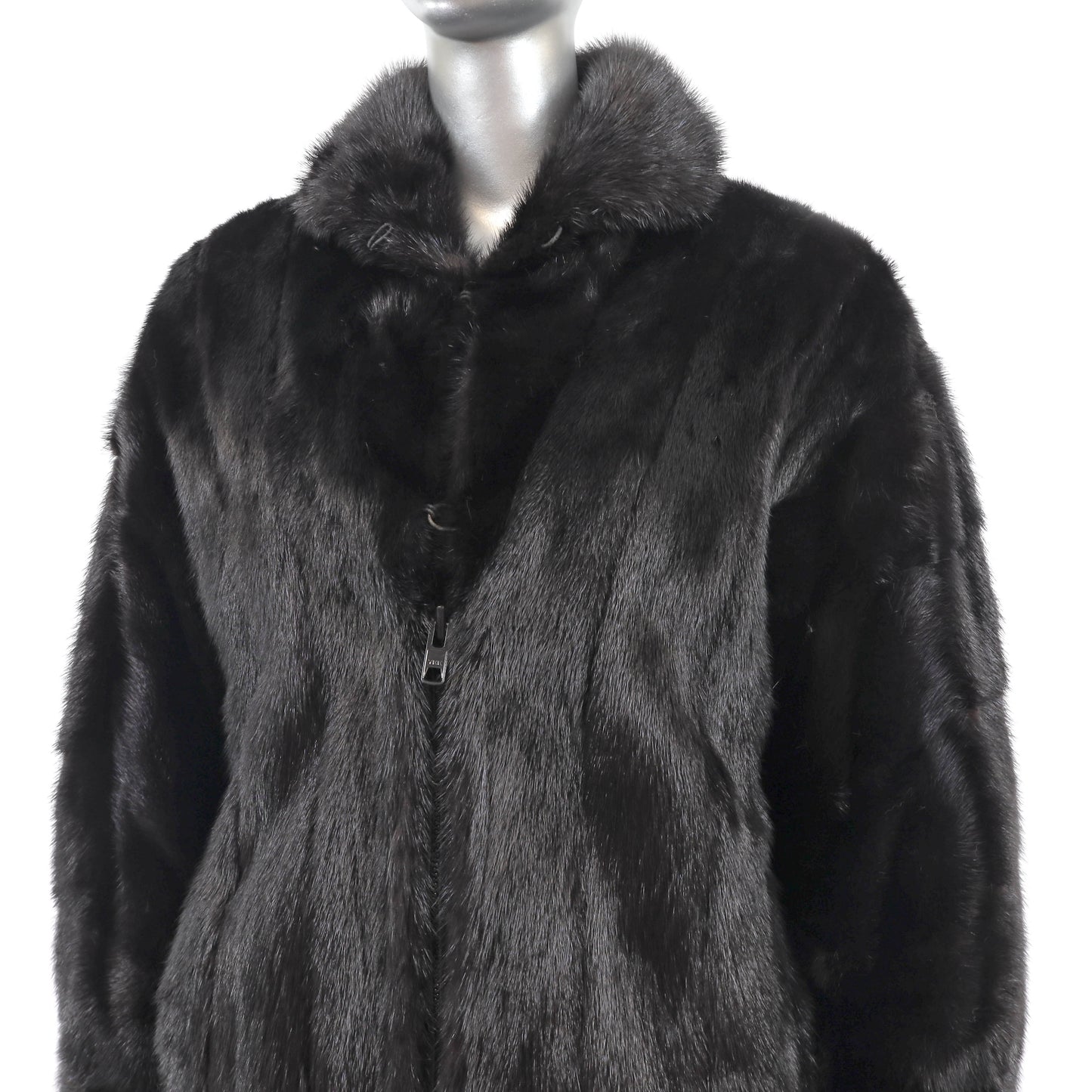 Black Mink Jacket Reversible to Leather- Size M