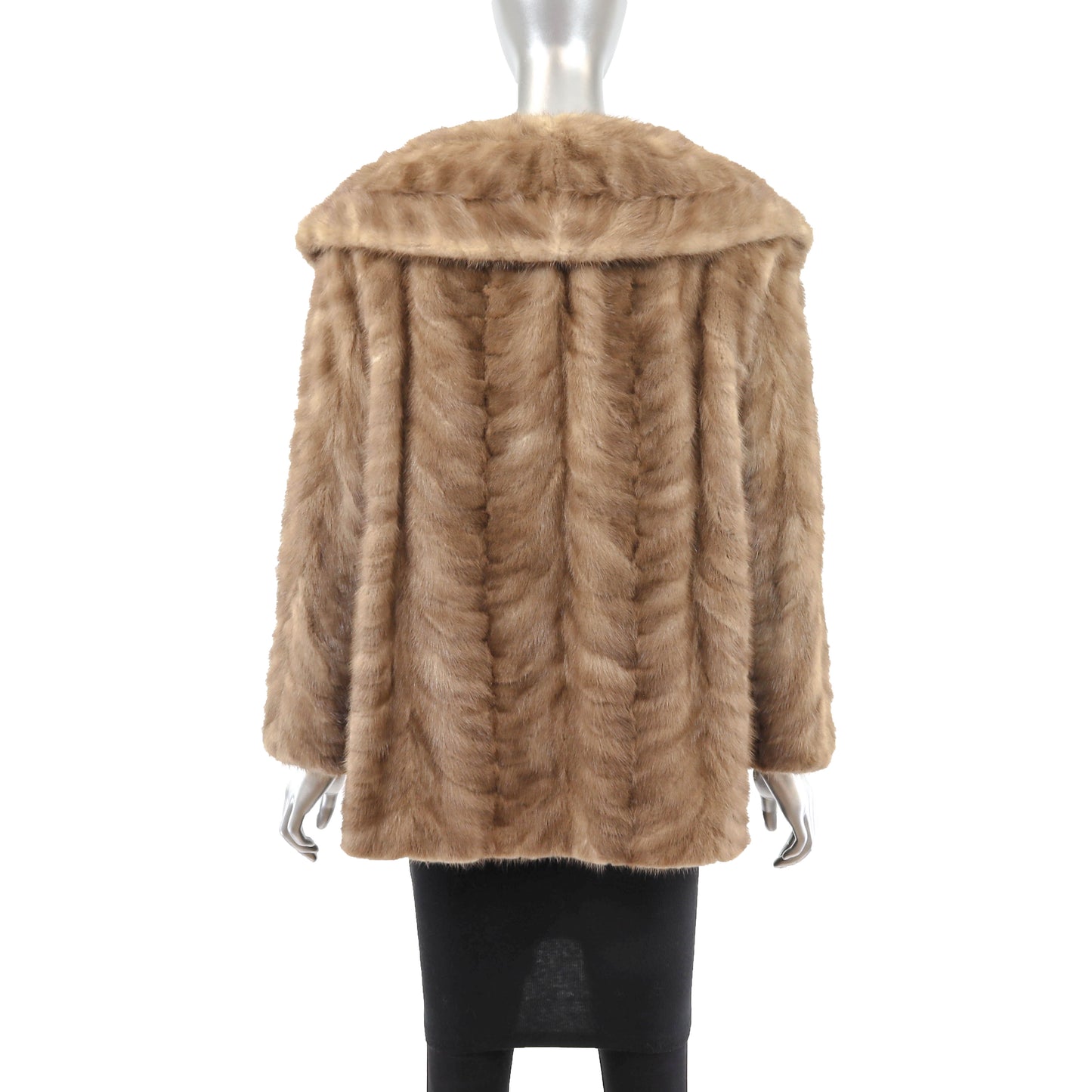 Light Brown Section Mink Jacket- Size XL