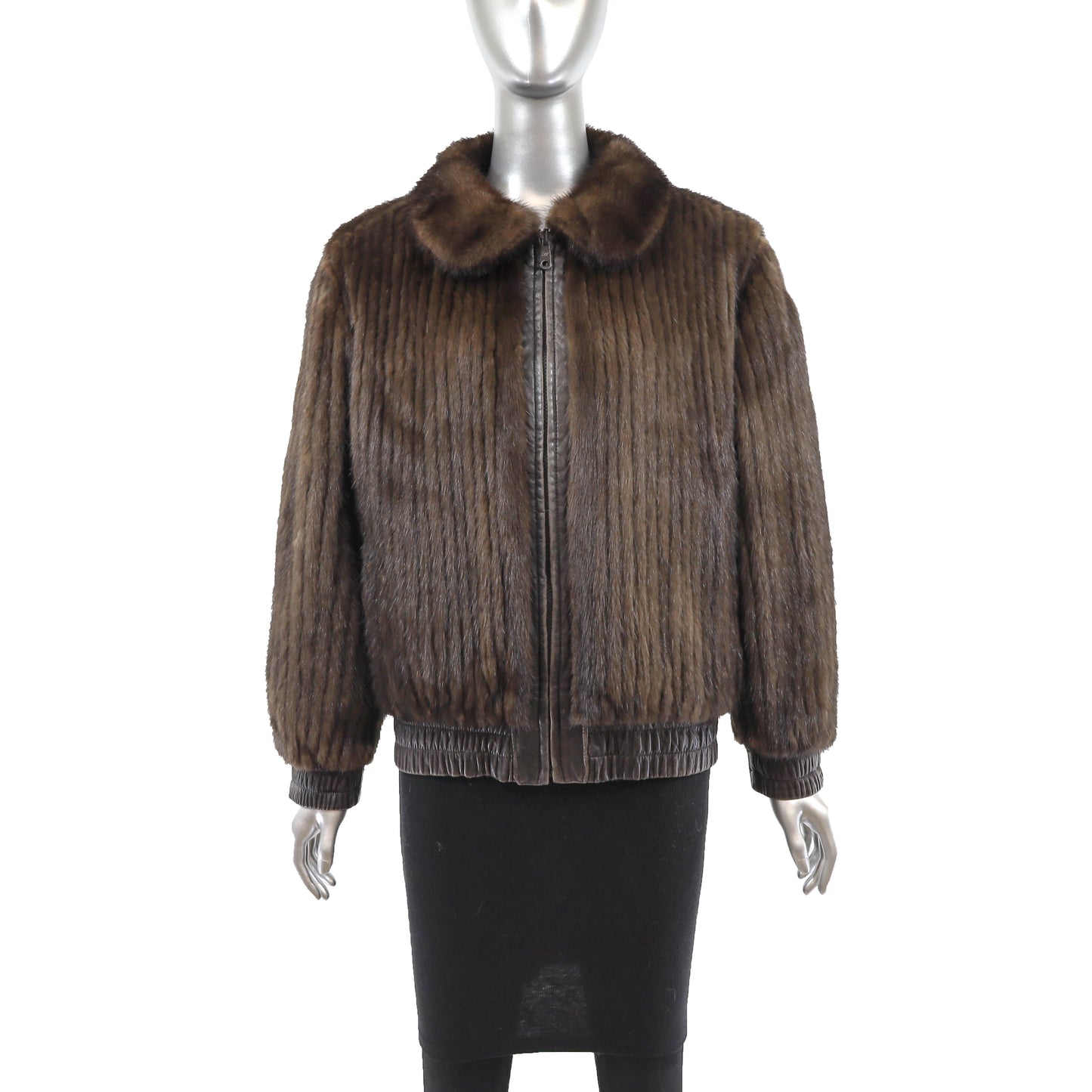 Lunaraine Mink Jacket Reversible to Leather- Size M