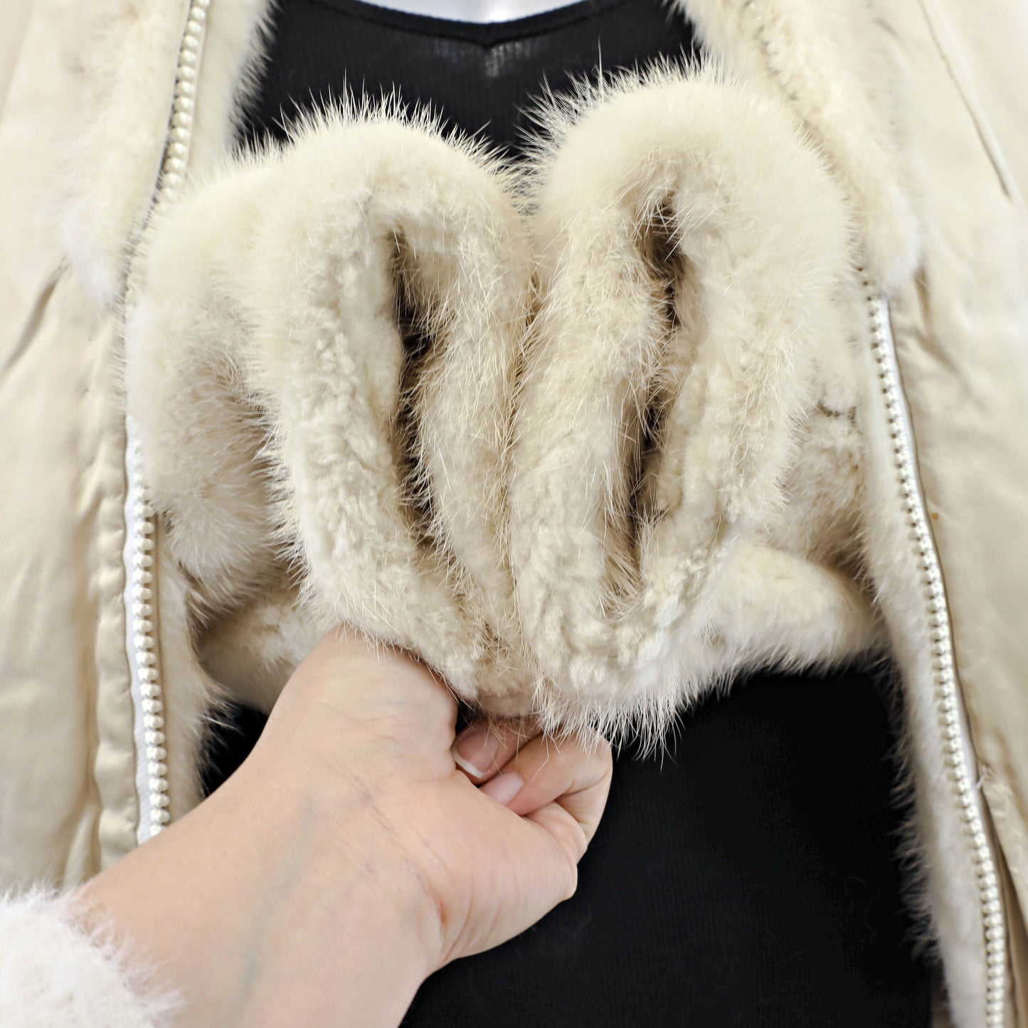 Beige Mink Jacket- Size S