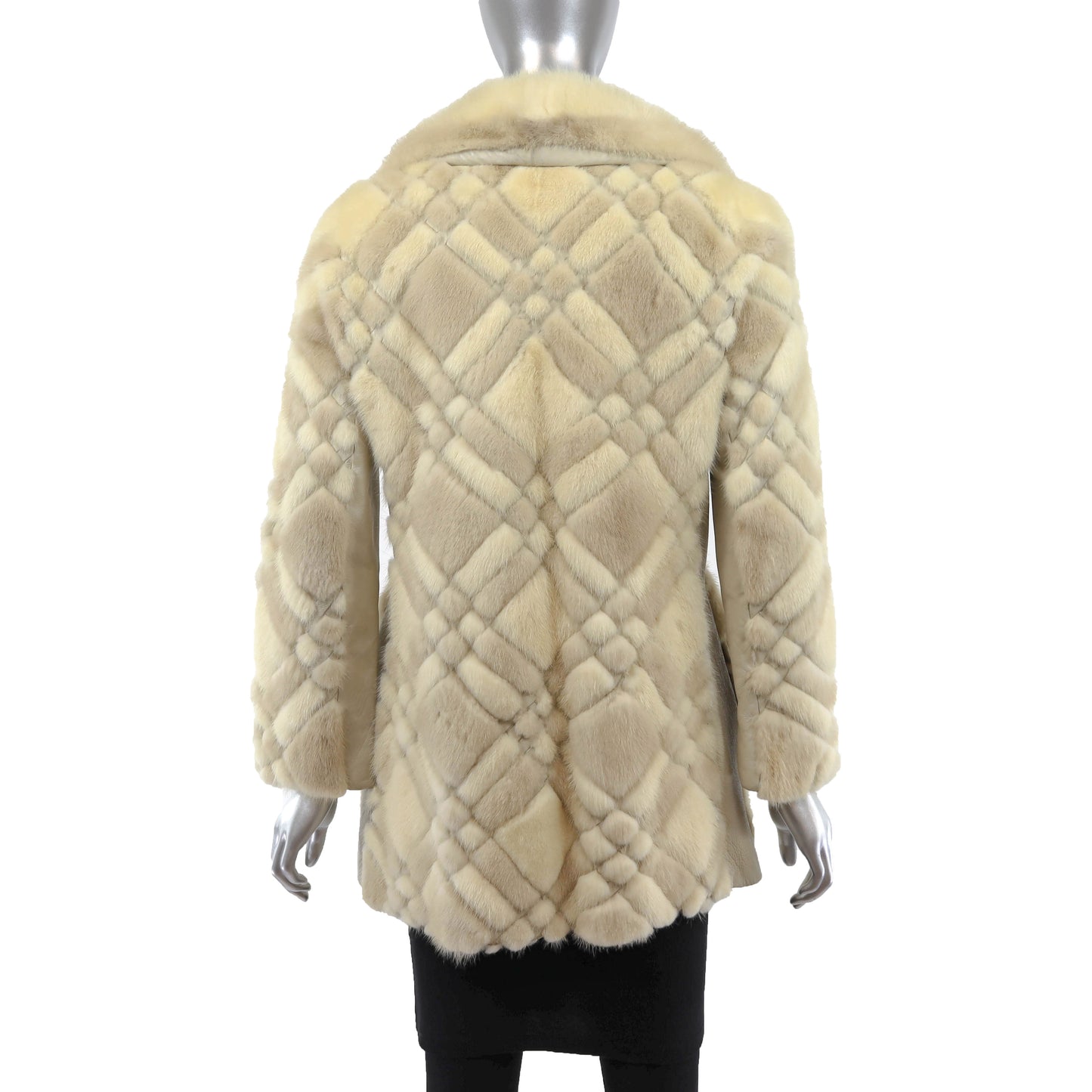 Ivory Mink and Leather Jacket- Size S