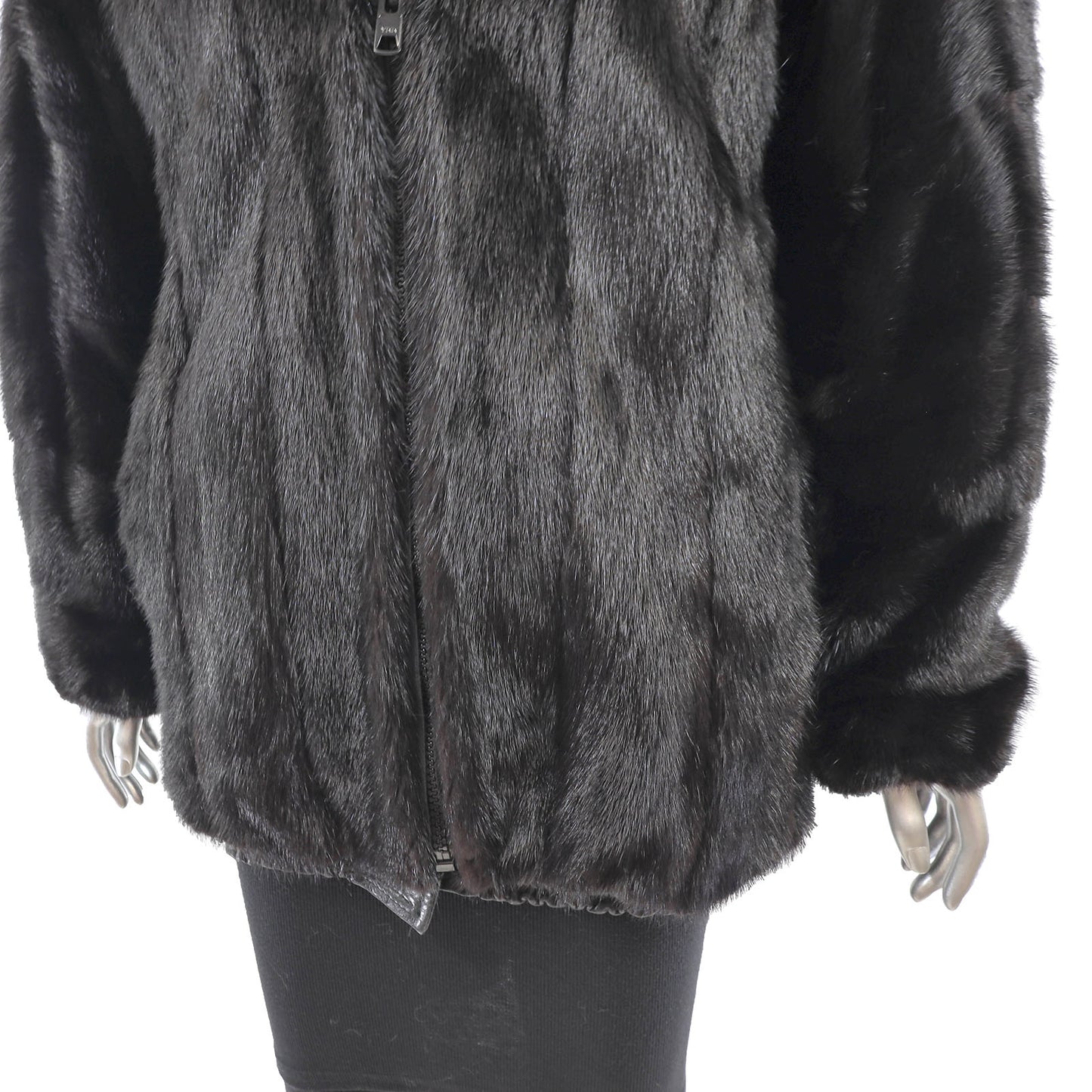 Black Mink Jacket Reversible to Leather- Size M