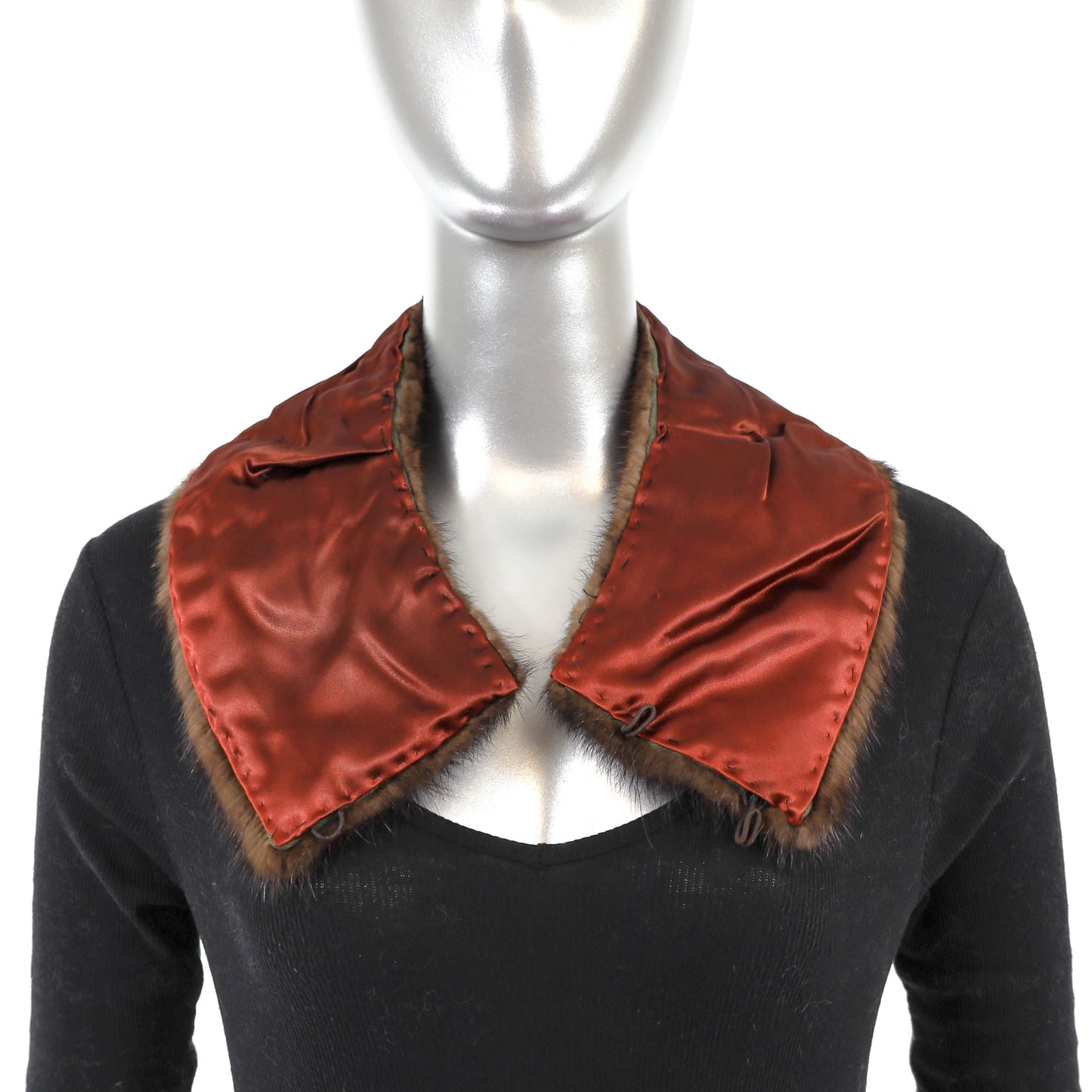 Mahogany Mink Corded Jacket with Mink Collar- Size L