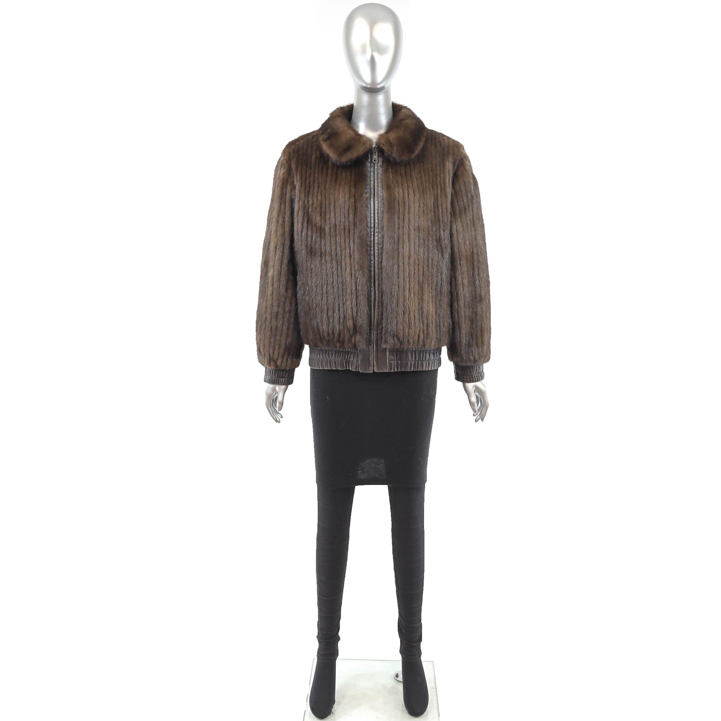 Lunaraine Mink Jacket Reversible to Leather- Size M