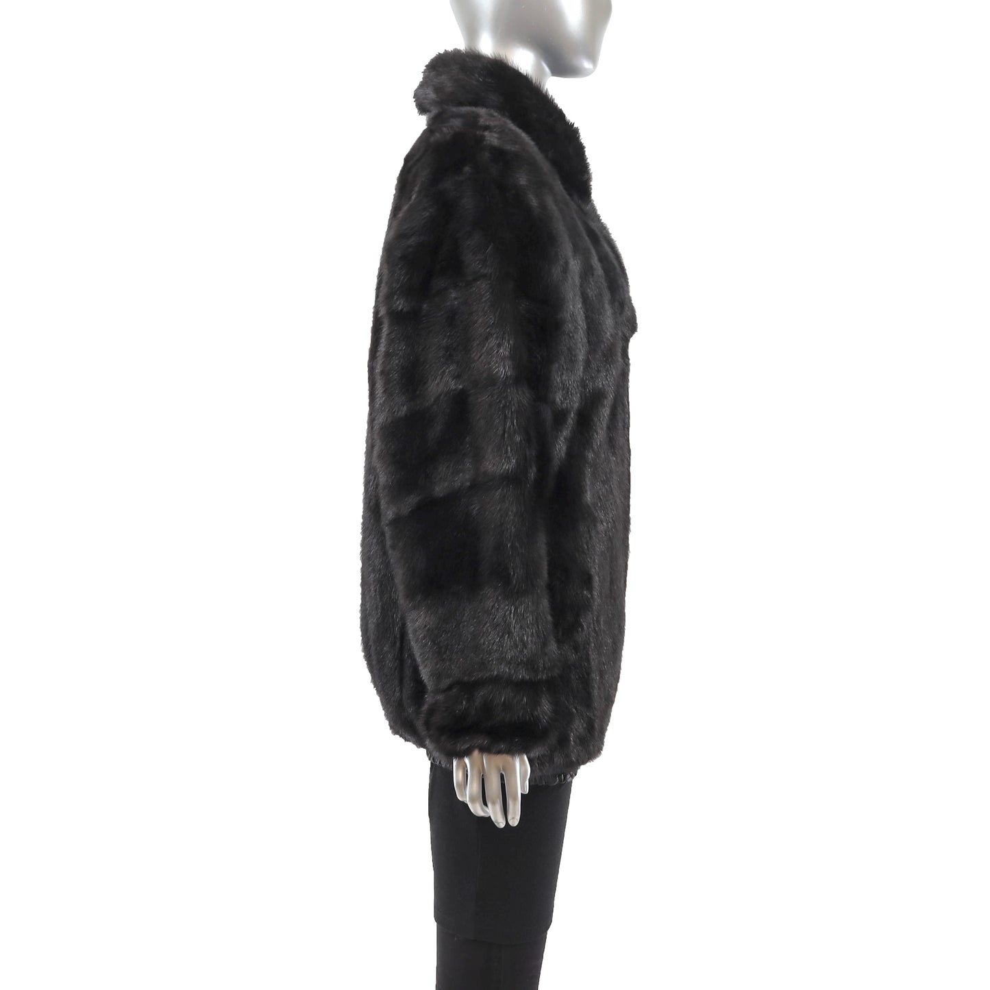 Black Mink Jacket Reversible to Leather- Size M