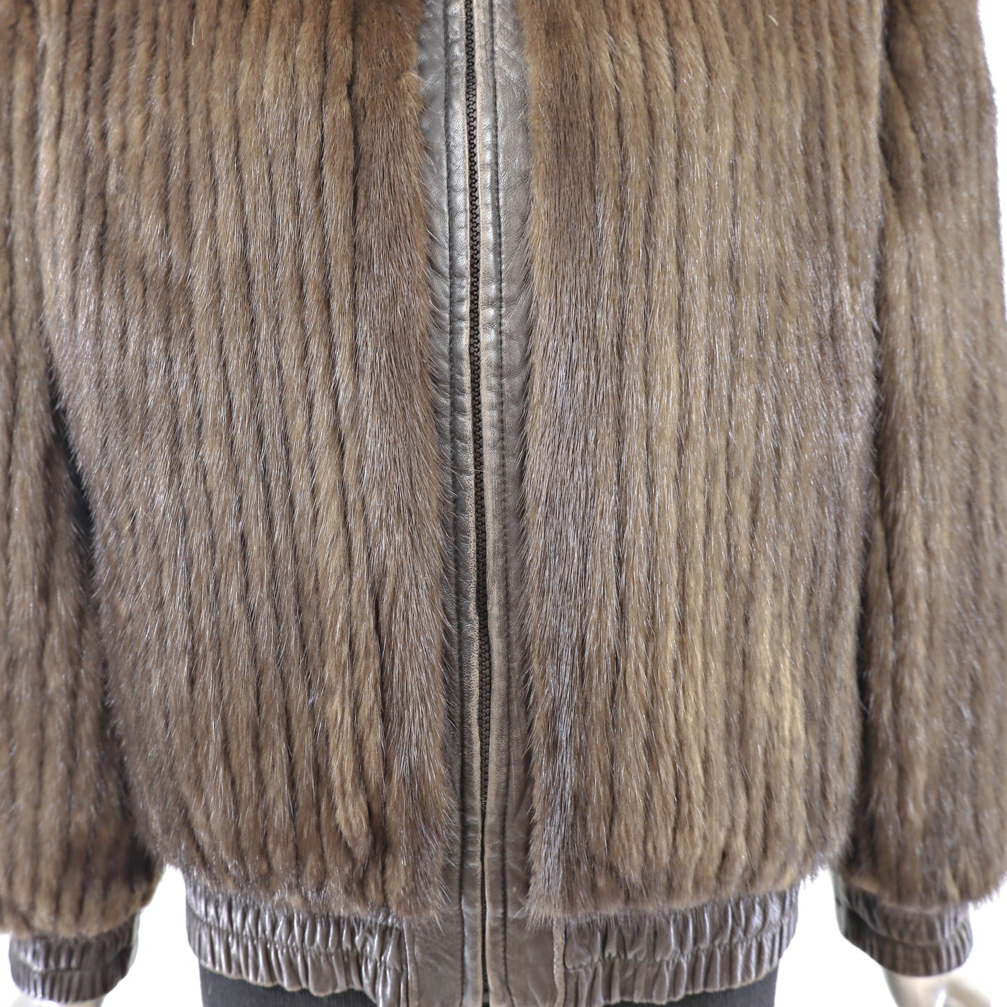 Lunaraine Mink Jacket Reversible to Leather- Size M