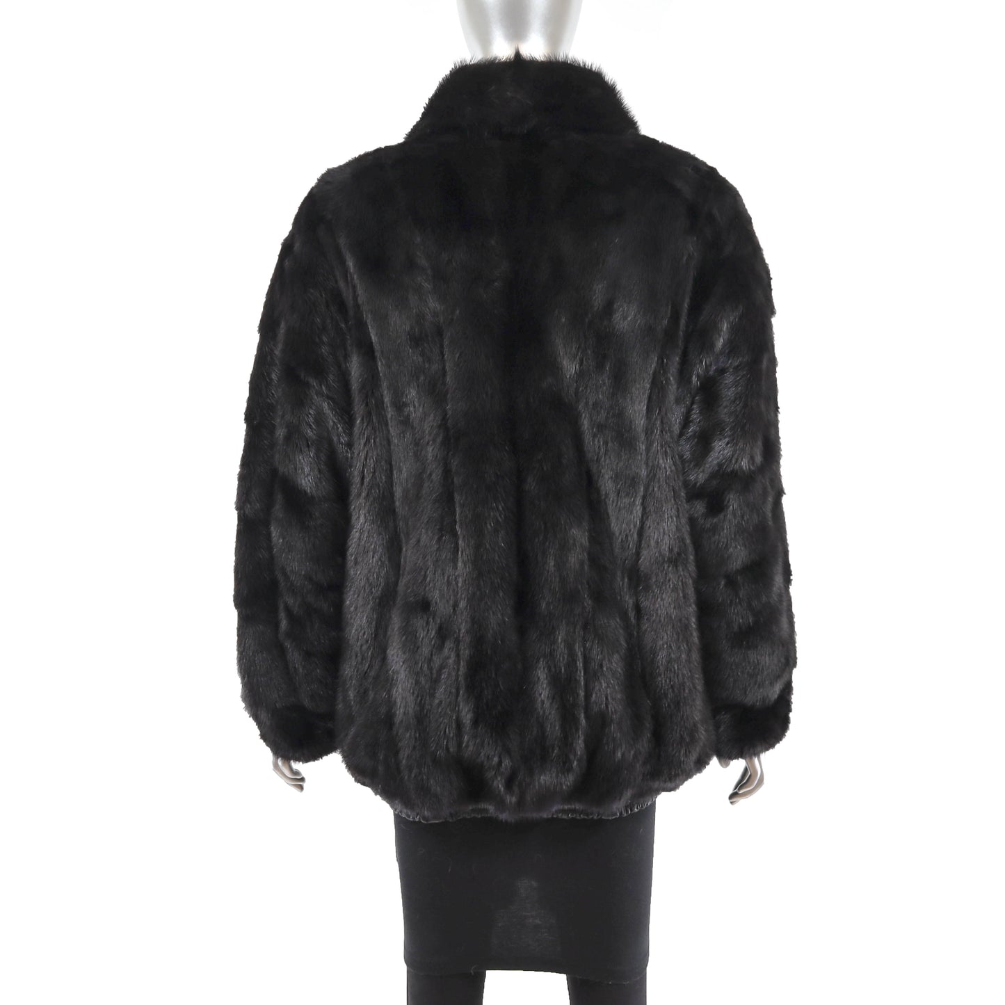 Black Mink Jacket Reversible to Leather- Size M