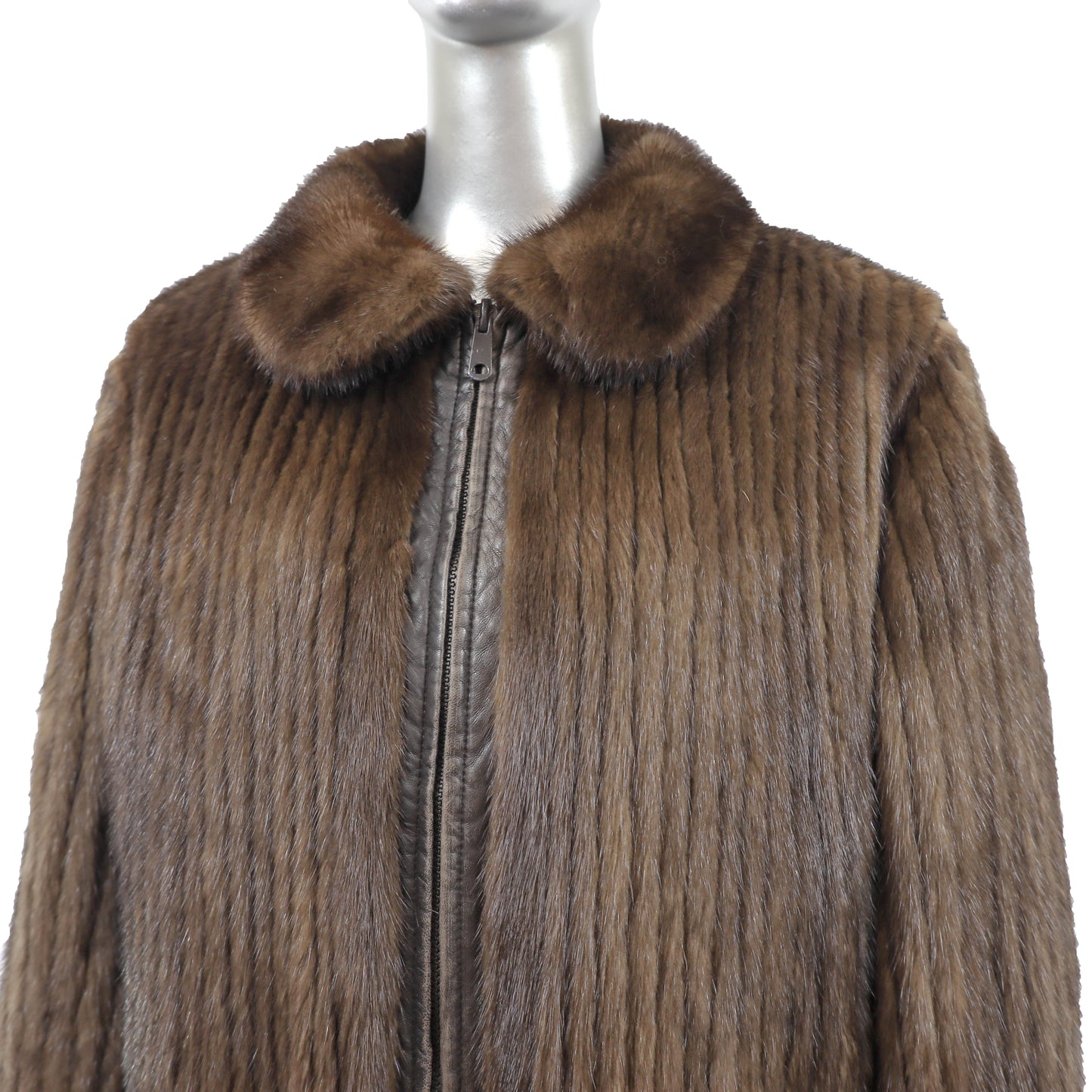 Lunaraine Mink Jacket Reversible to Leather- Size M