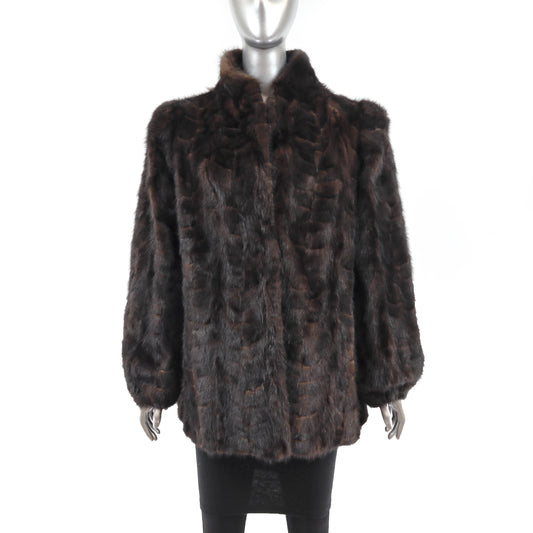 Mahogany Section Mink Jacket- Size M