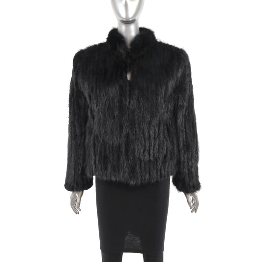 Black Corded Mink Jacket- Size S