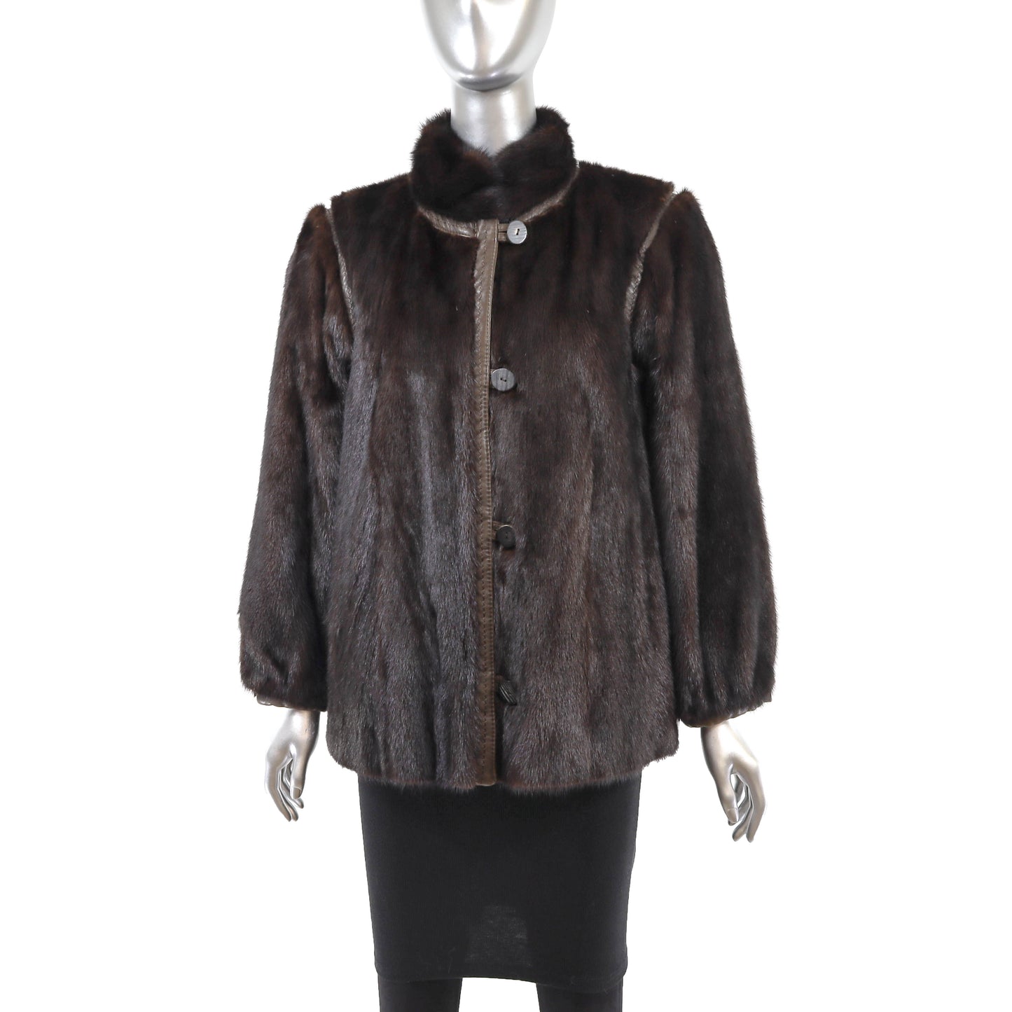 Mahogany Mink Jacket Reversible to Taffeta- Size S