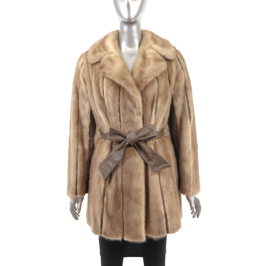 Autumn Haze Mink Jacket with Leather Insert- Size S