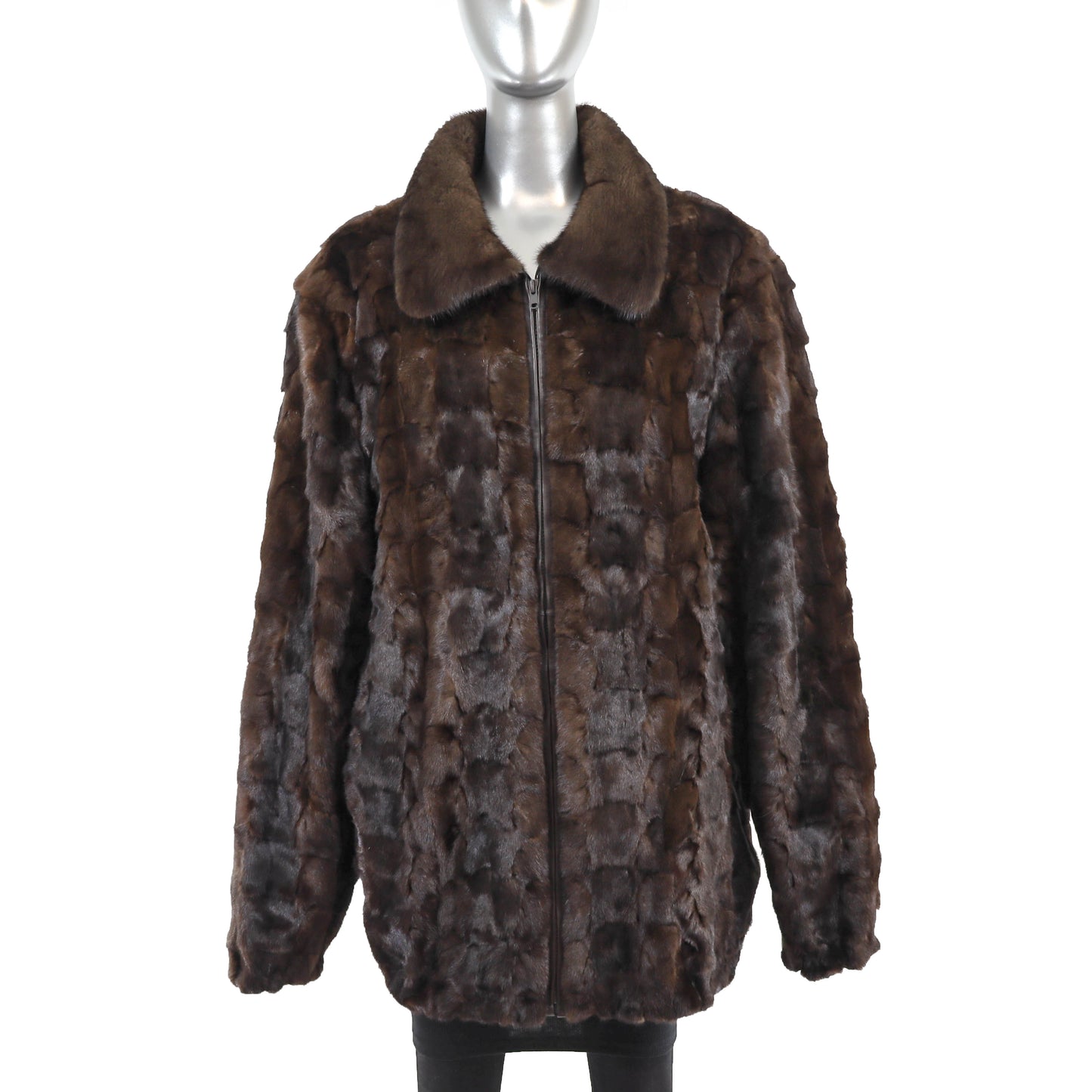 Men's Mahogany Section Mink Jacket- Size XXXXL