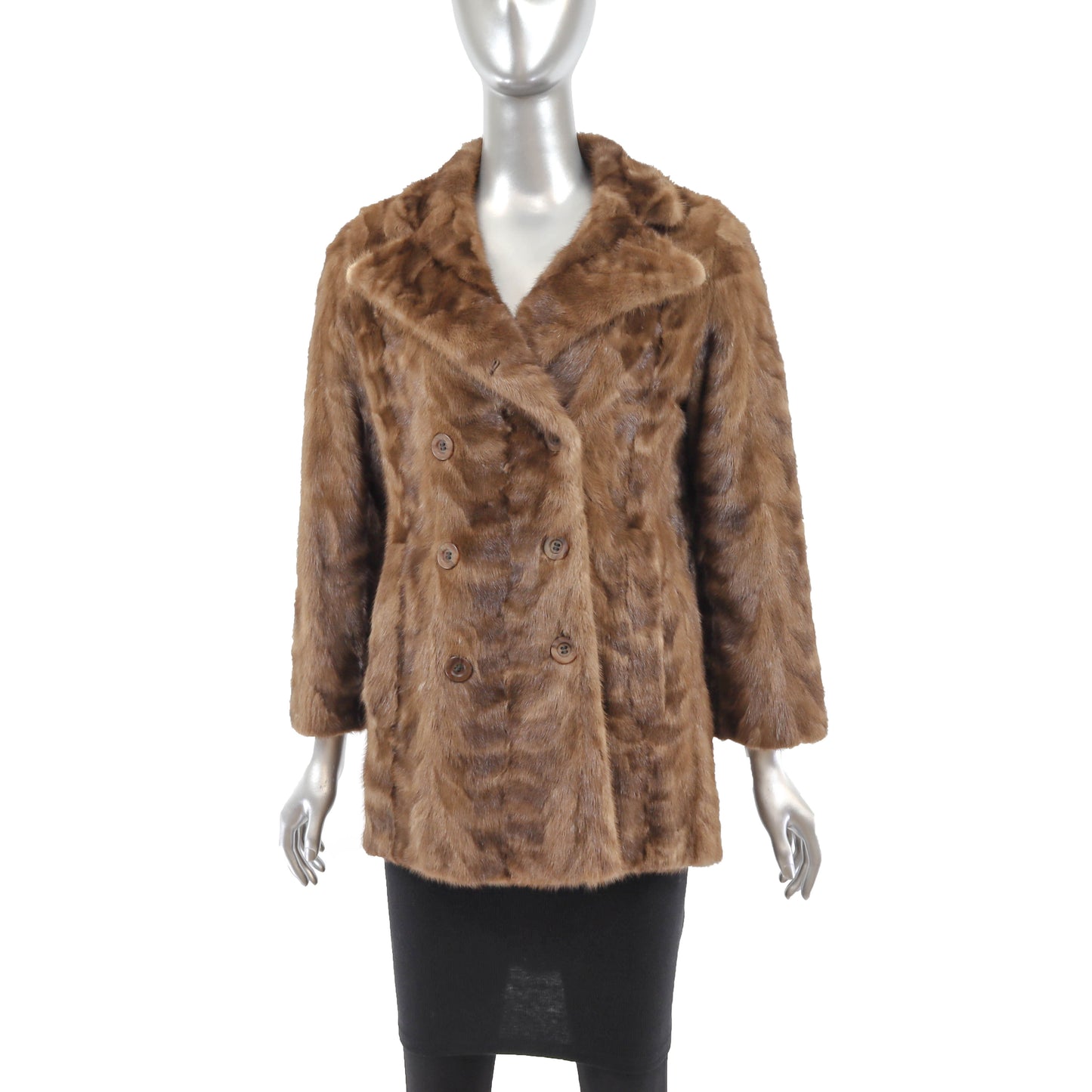 Light Brown Section Mink Jacket- Size XS