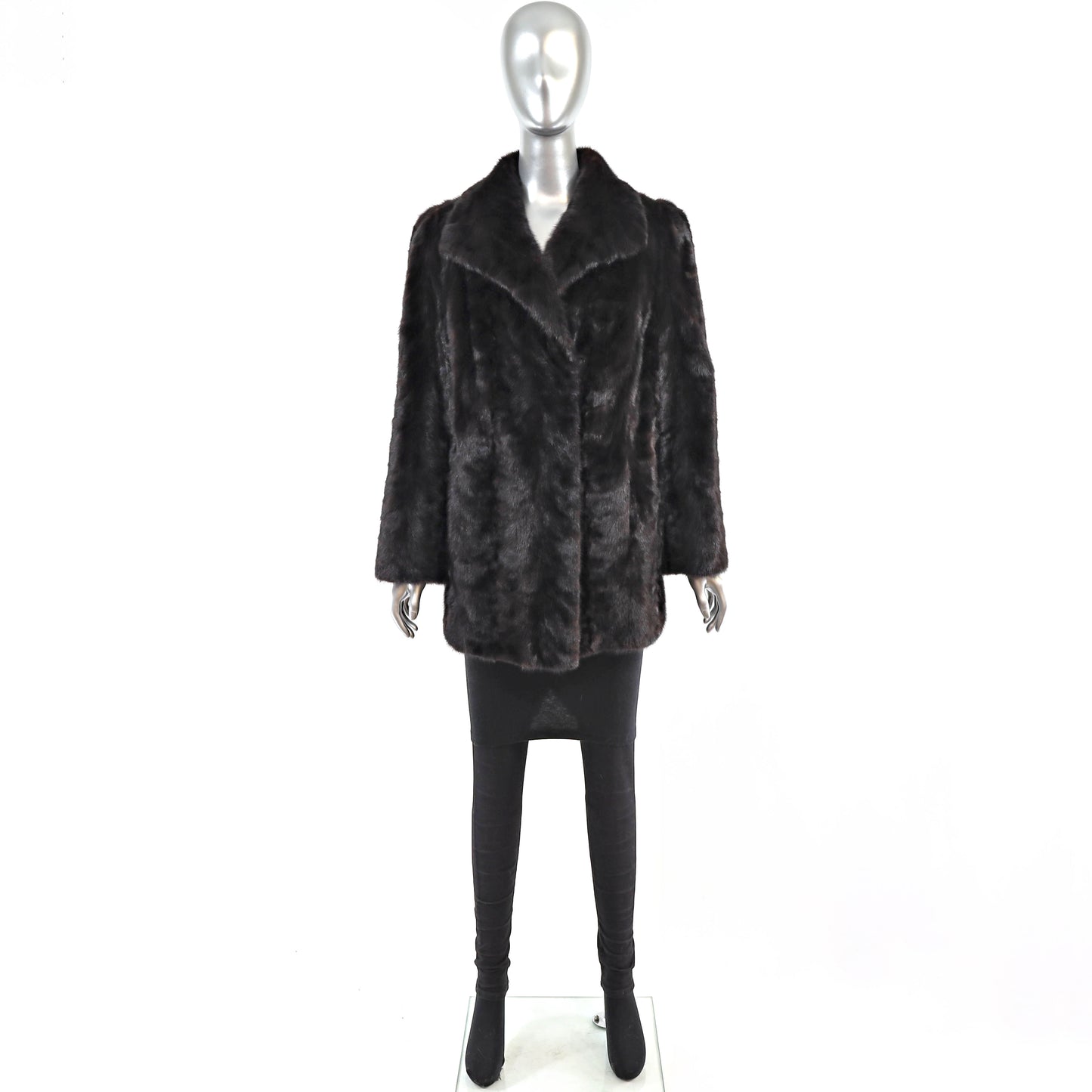 Black Section Mink Jacket- Size L