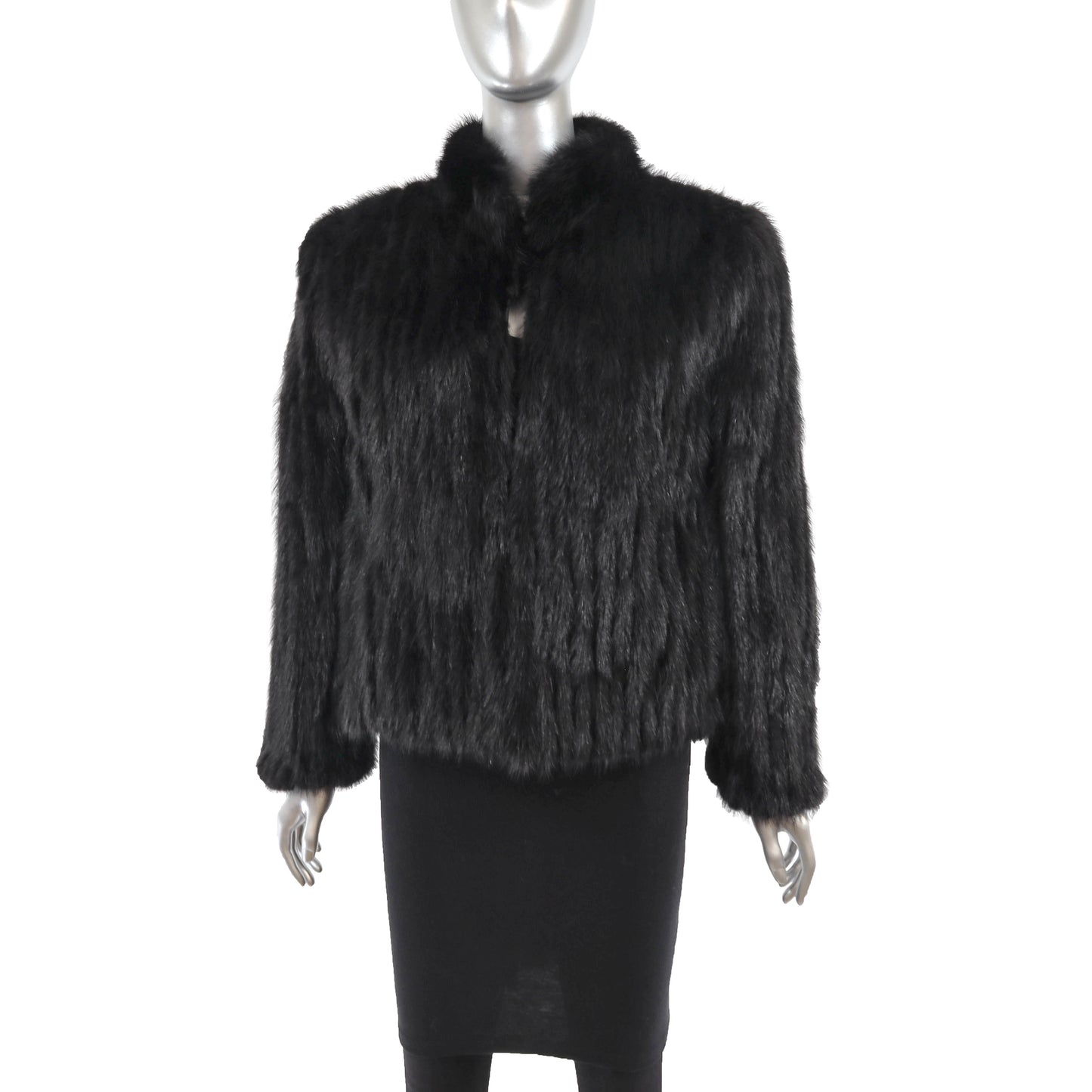 Black Corded Mink Jacket- Size S