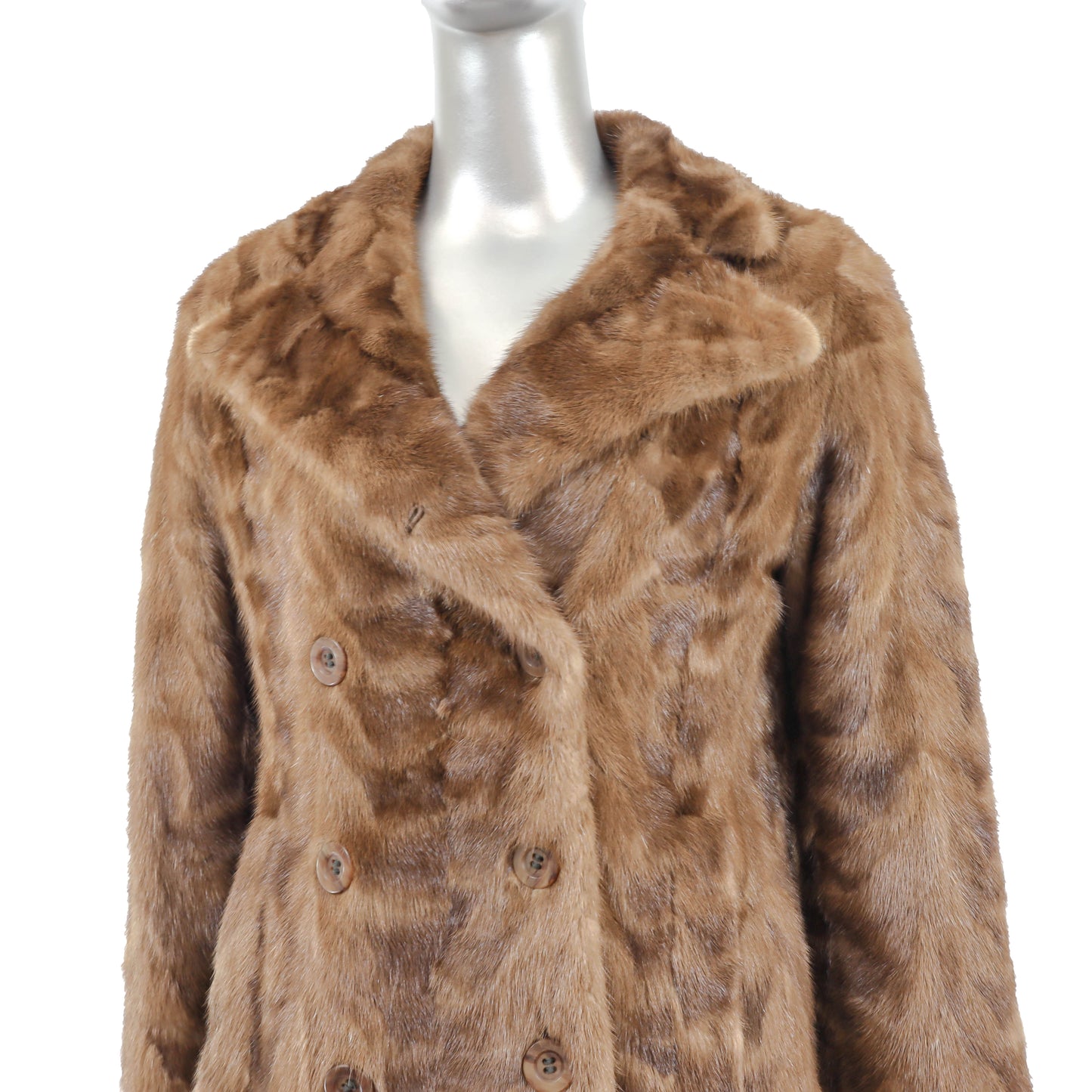 Light Brown Section Mink Jacket- Size XS