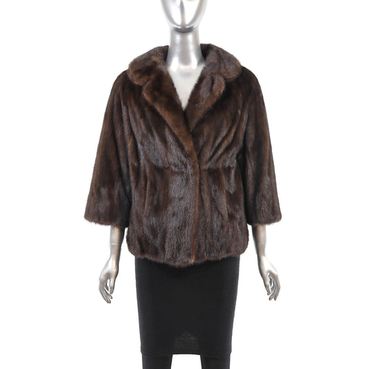 Saks-Fifth Avenue Mahogany Mink Jacket- Size M