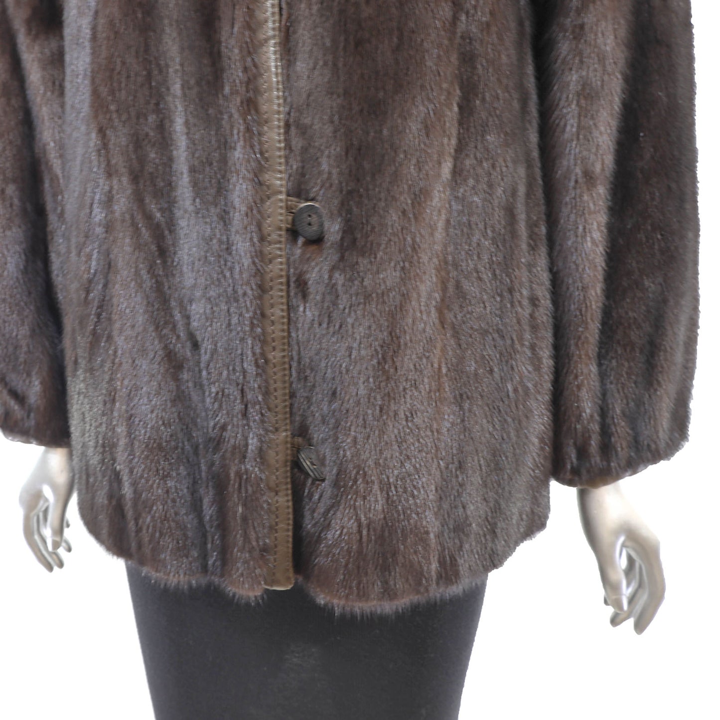 Mahogany Mink Jacket Reversible to Taffeta- Size S