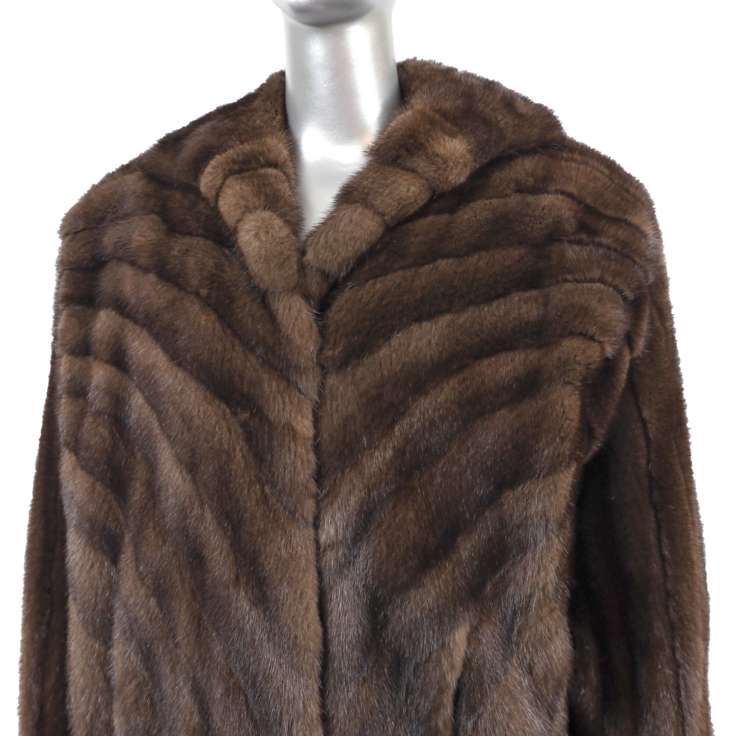 Mahogany Directional Mink Jacket- Size M