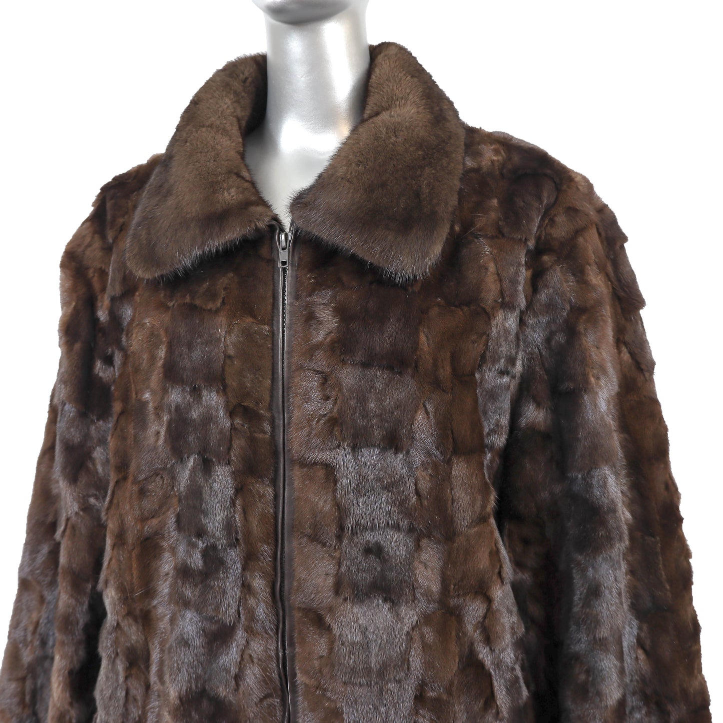 Men's Mahogany Section Mink Jacket- Size XXXXL