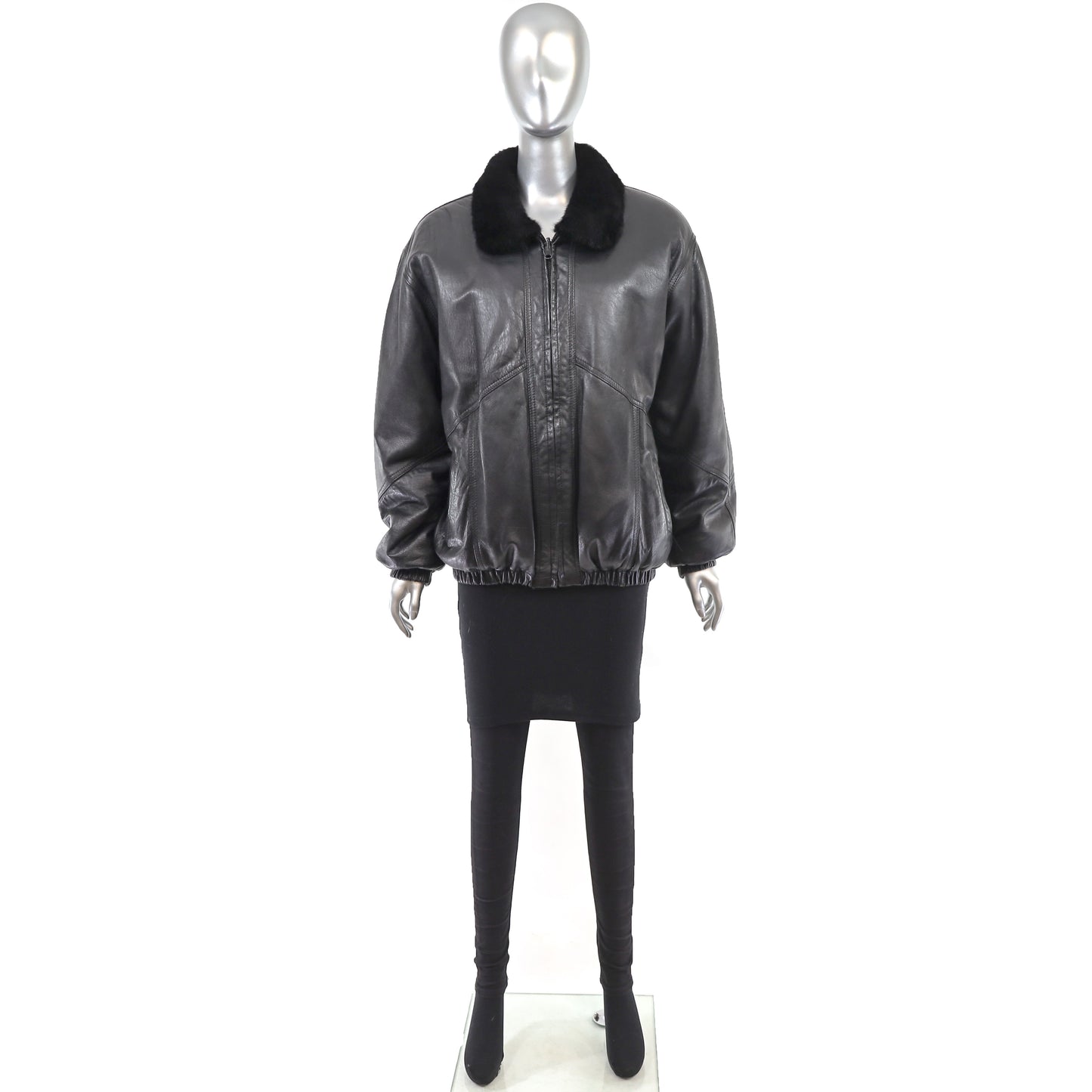 Section Mink Jacket Reversible to Leather- Size L