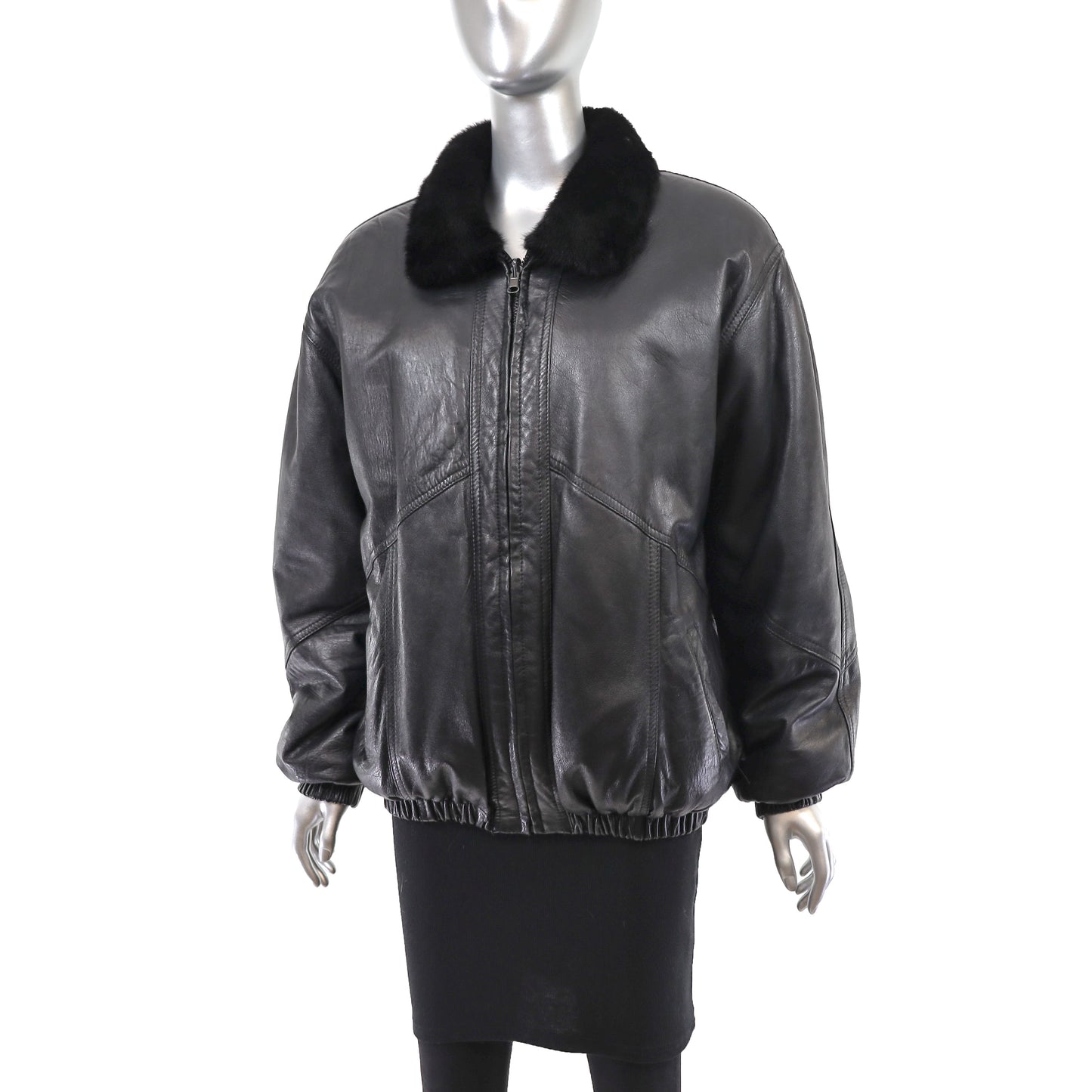 Section Mink Jacket Reversible to Leather- Size L