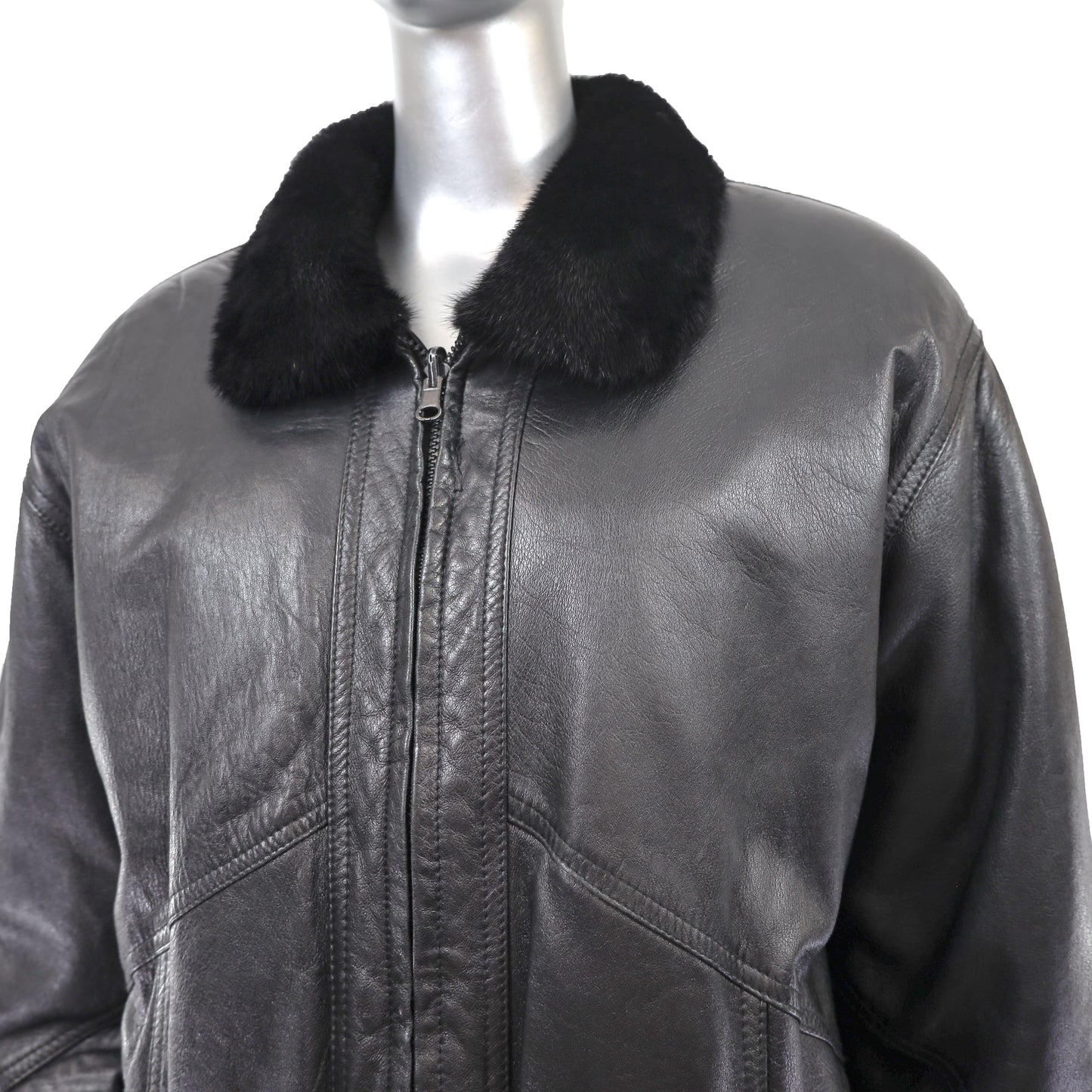 Section Mink Jacket Reversible to Leather- Size L