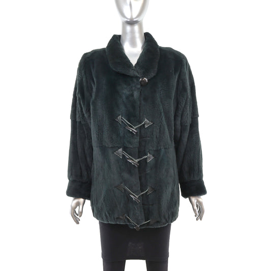 Green Plucked Mink Jacket- Size L