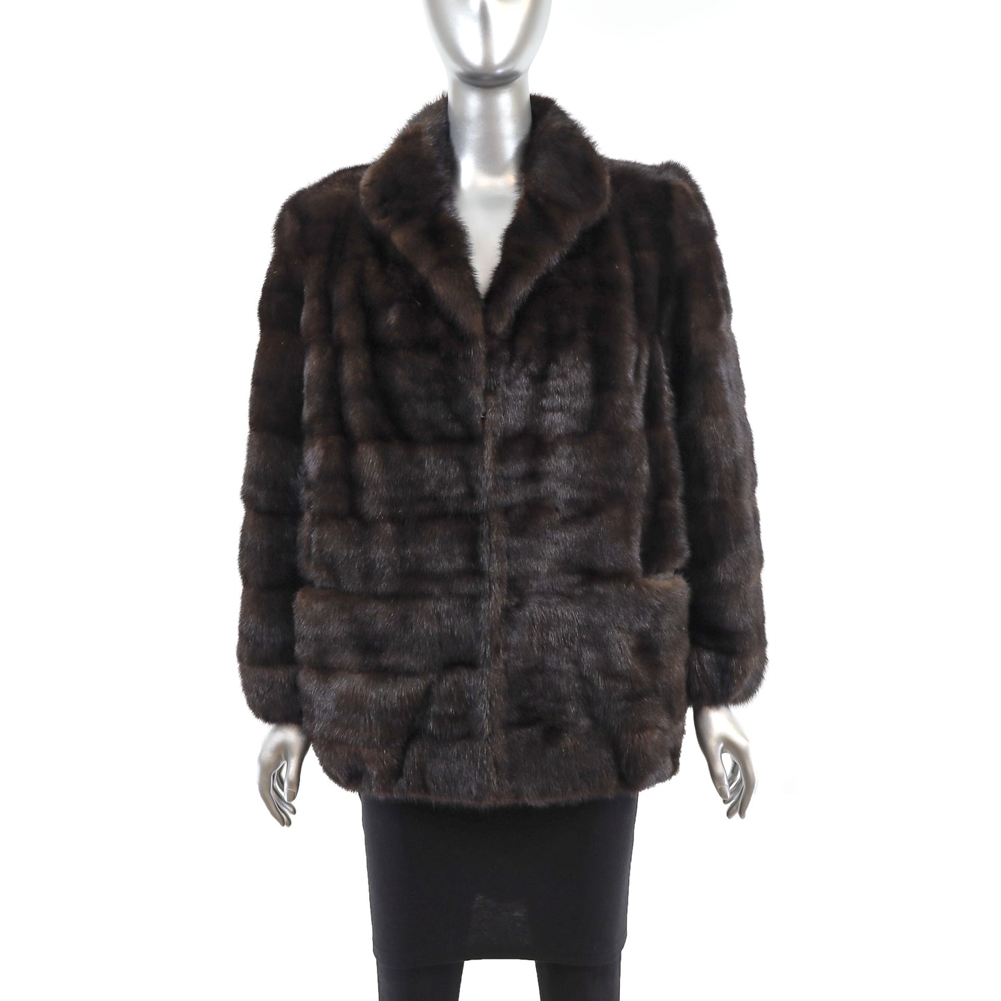 Rosendorf Evans Horizontal Dark Brown Mink Jacket- Size S