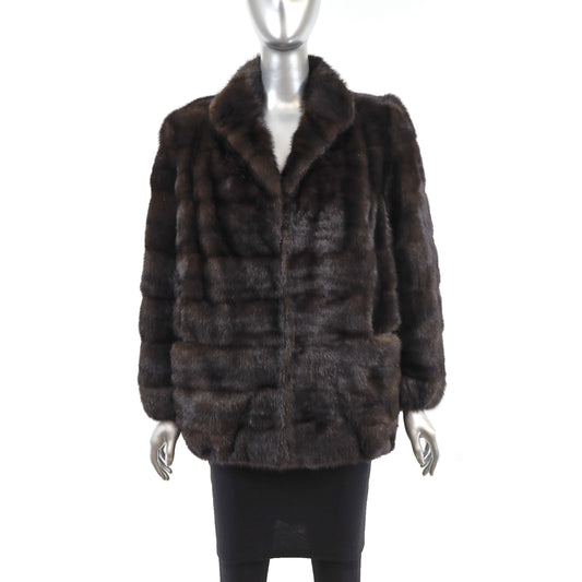 Rosendorf Evans Horizontal Mahogany Mink Jacket- Size S