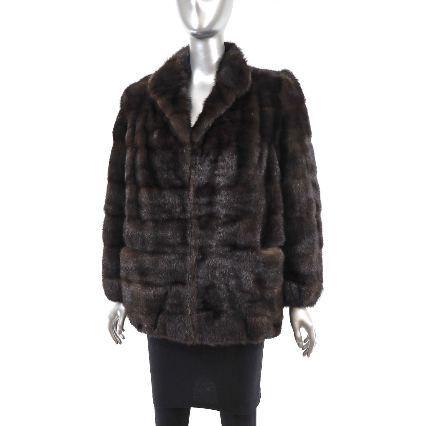 Rosendorf Evans Horizontal Dark Brown Mink Jacket- Size S