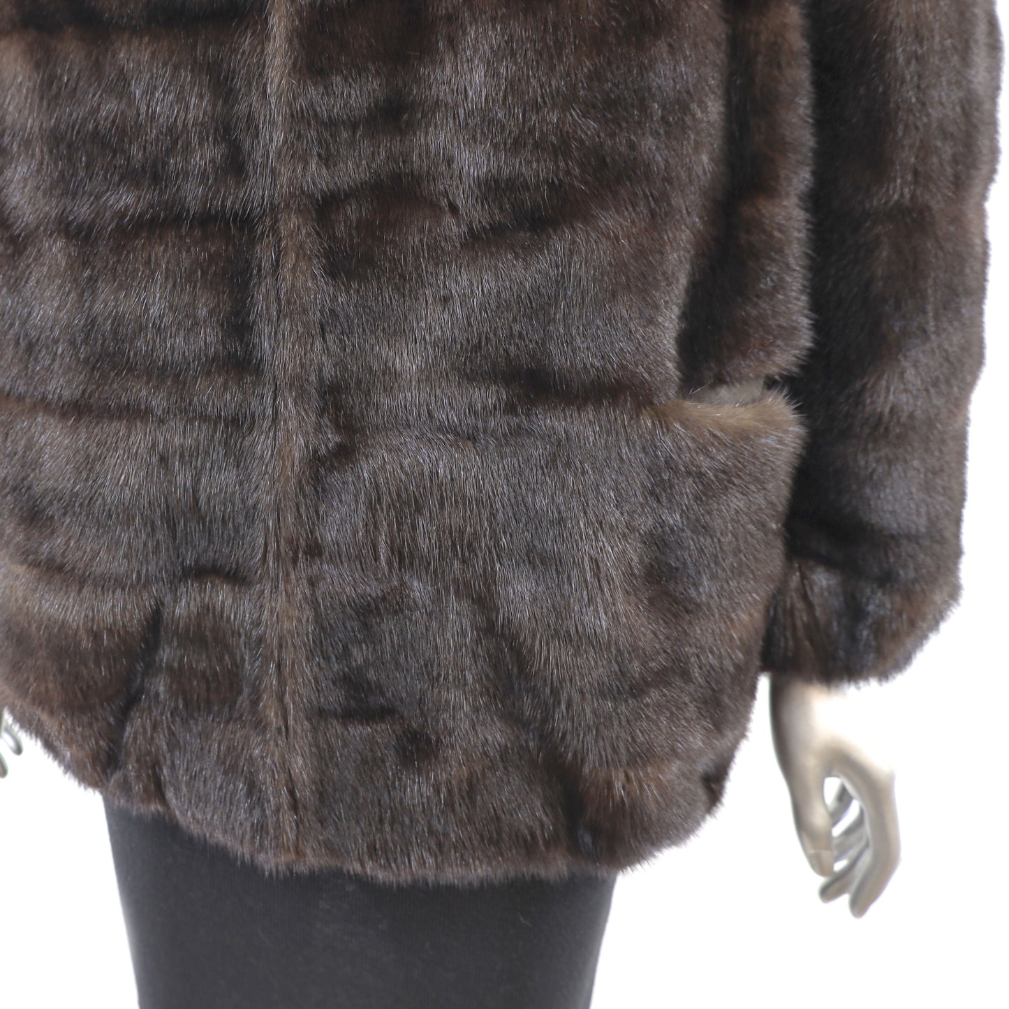 Rosendorf Evans Horizontal Dark Brown Mink Jacket- Size S