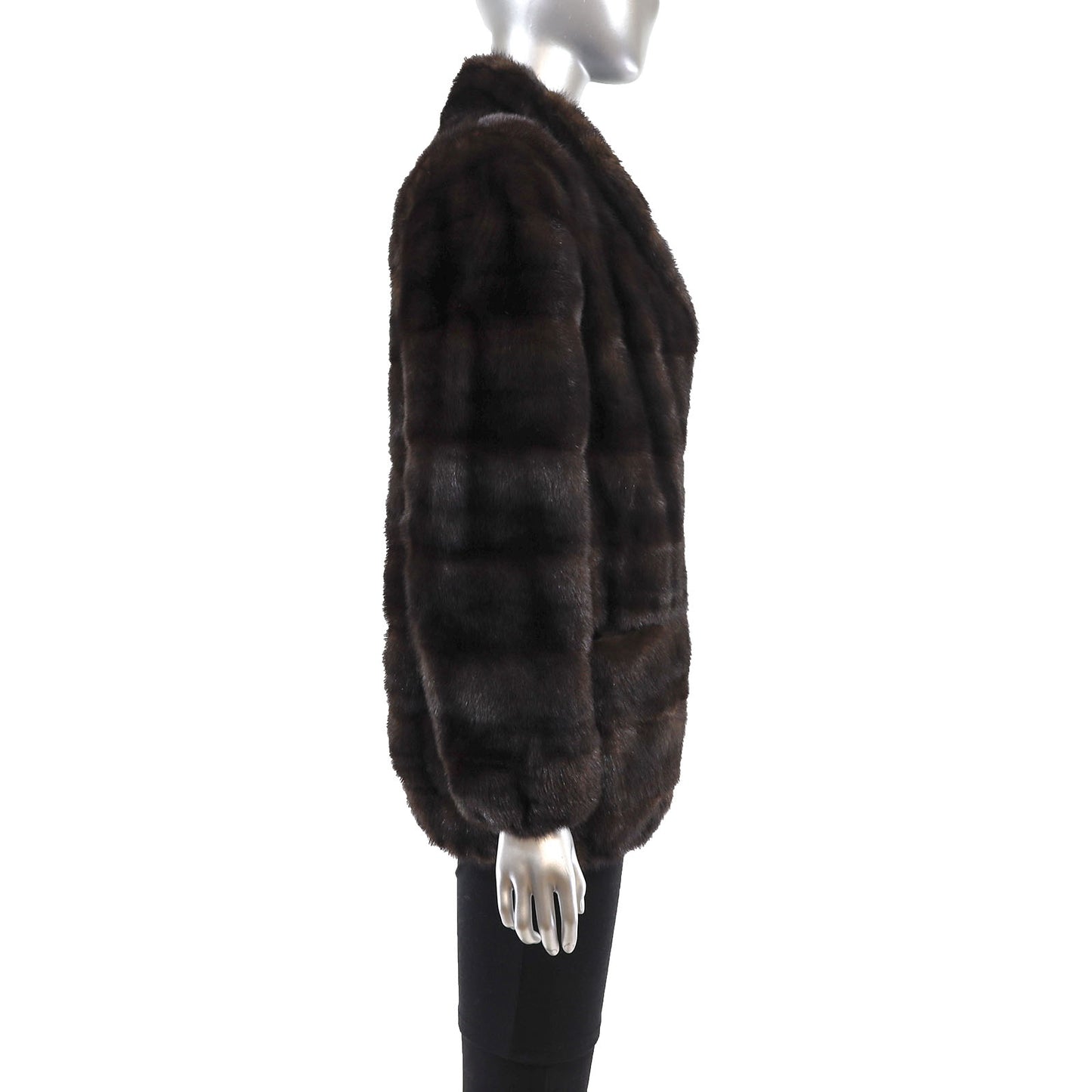 Rosendorf Evans Horizontal Dark Brown Mink Jacket- Size S