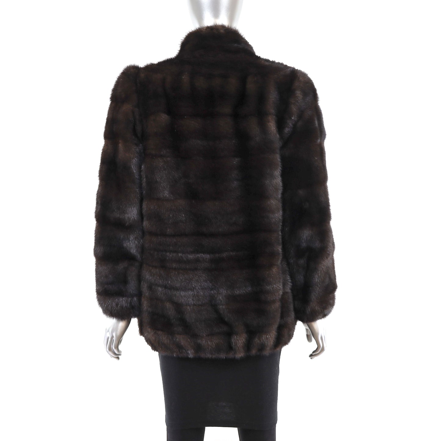 Rosendorf Evans Horizontal Dark Brown Mink Jacket- Size S