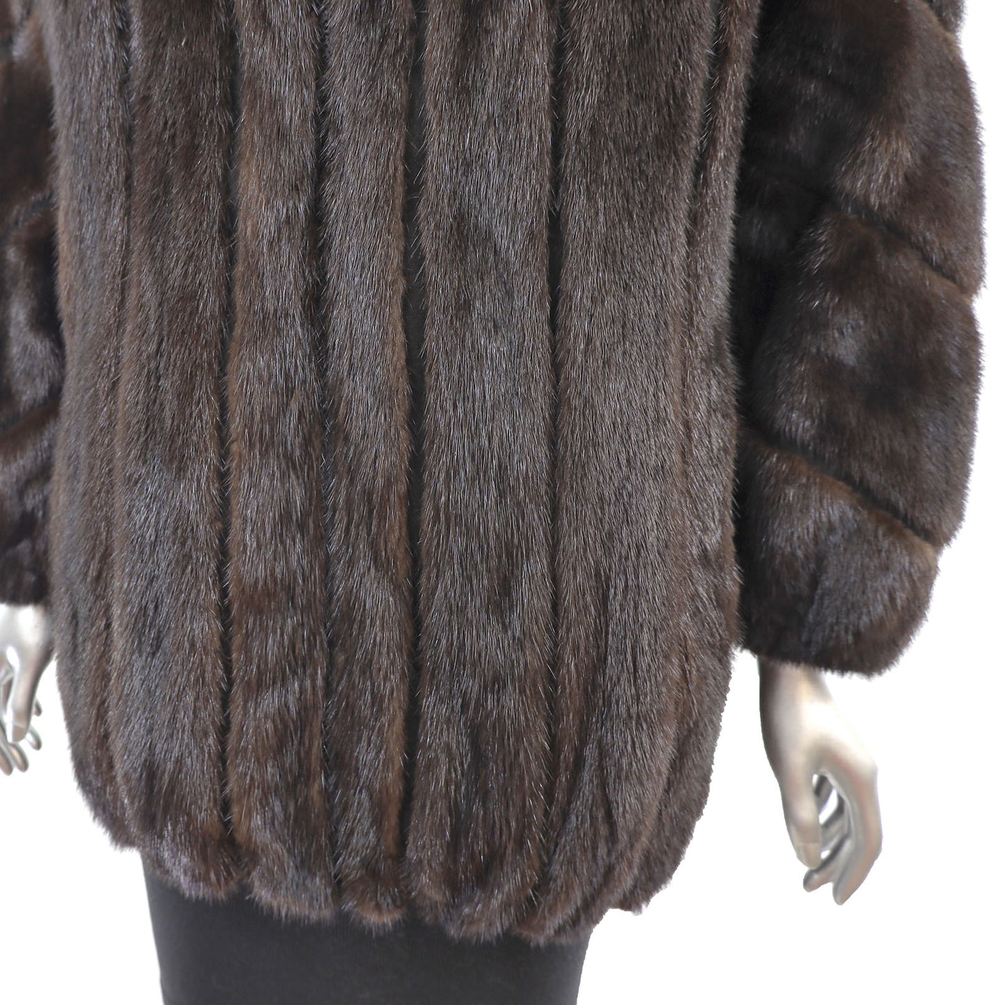 Mahogany Mink Jacket with Suede Insert- Size M