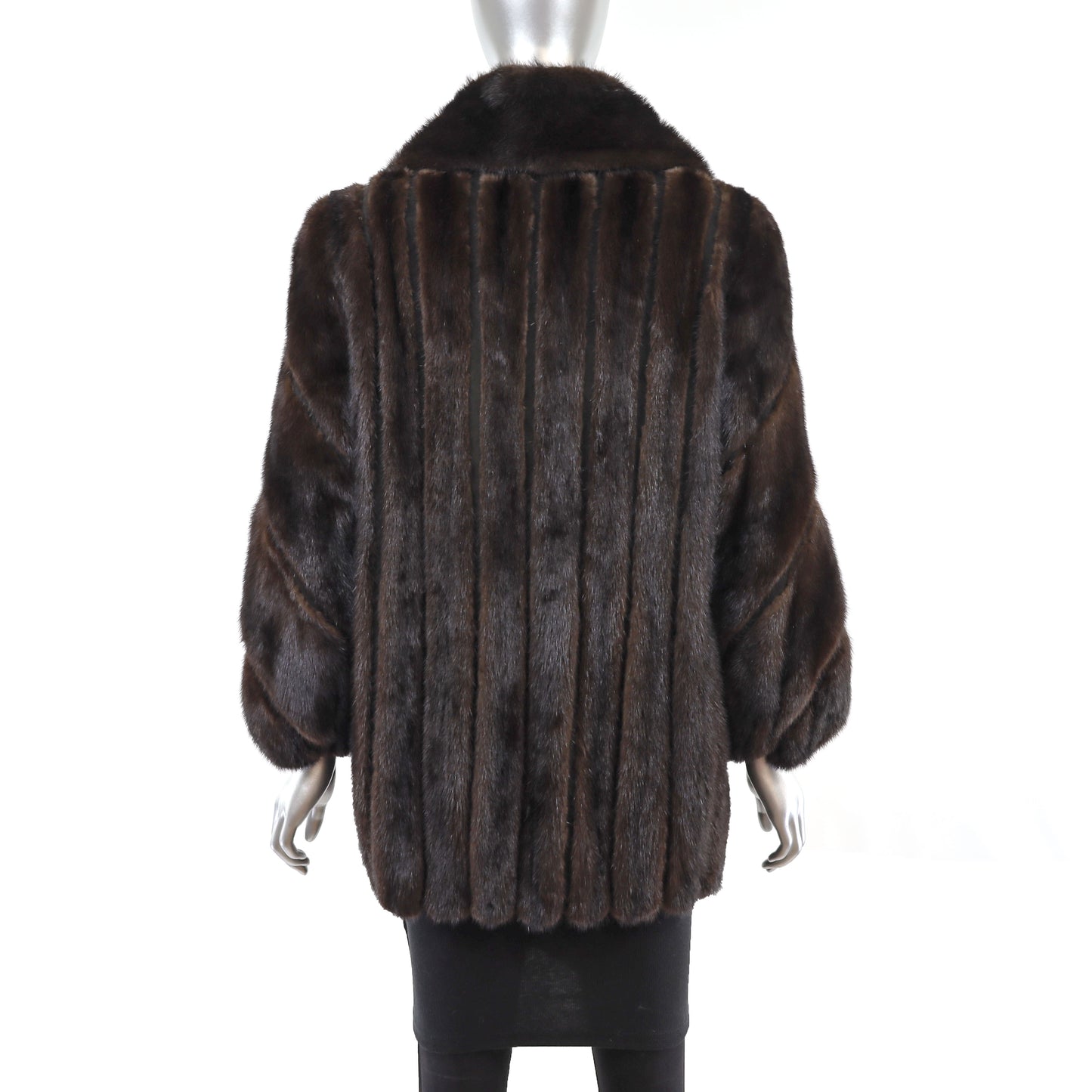 Mahogany Mink Jacket with Suede Insert- Size M