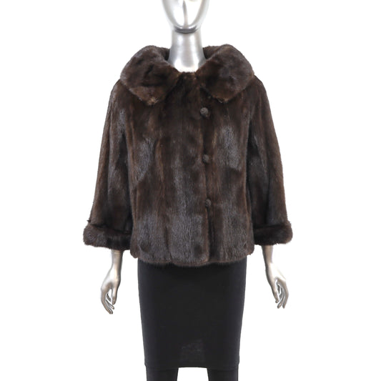 Mahogany Bolero Mink Jacket- Size M